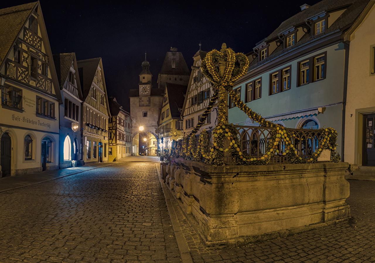 Wallpaper Easter Germany Rothenburg ob der Tauber Street