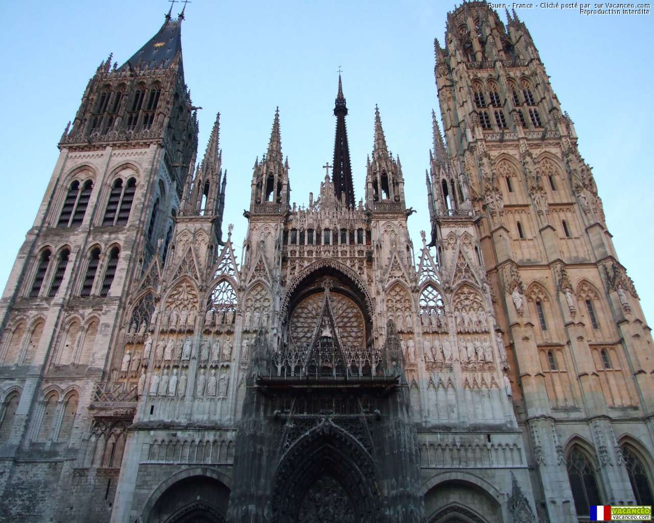 Fond d'écran Rouen, Franceédrale Notre