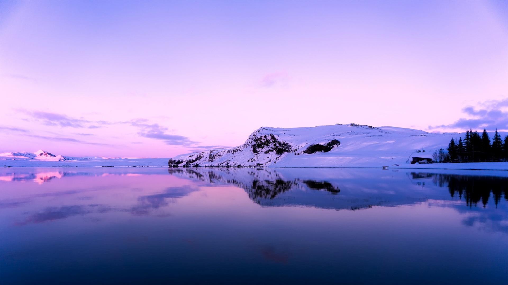 Purple Sunset and Reflection Wallpaper
