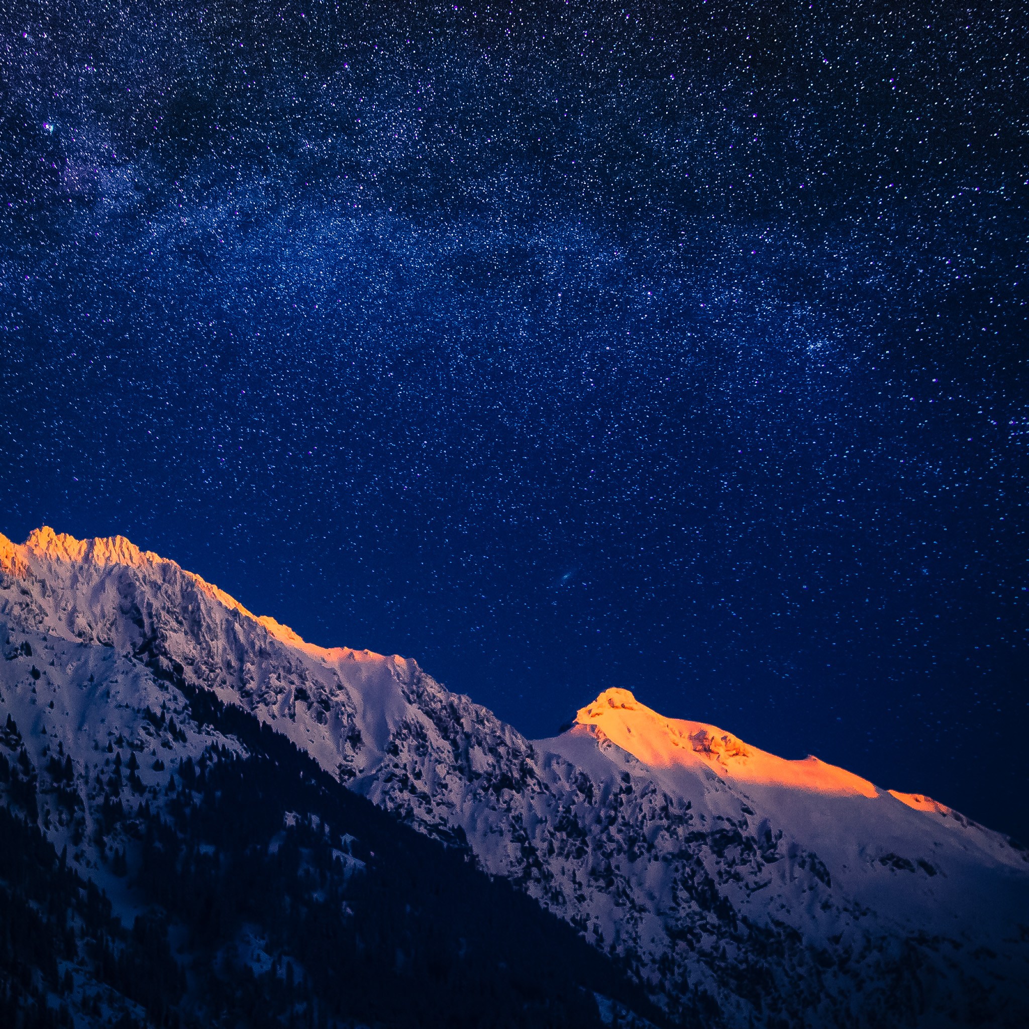 Starry Dusk in Bavaria. Beautiful Retina iPad Wallpaper