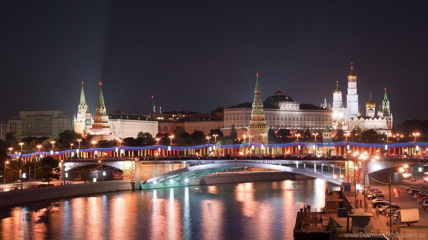 Download Widescreen 16:9 1366x768, Moscow, Night