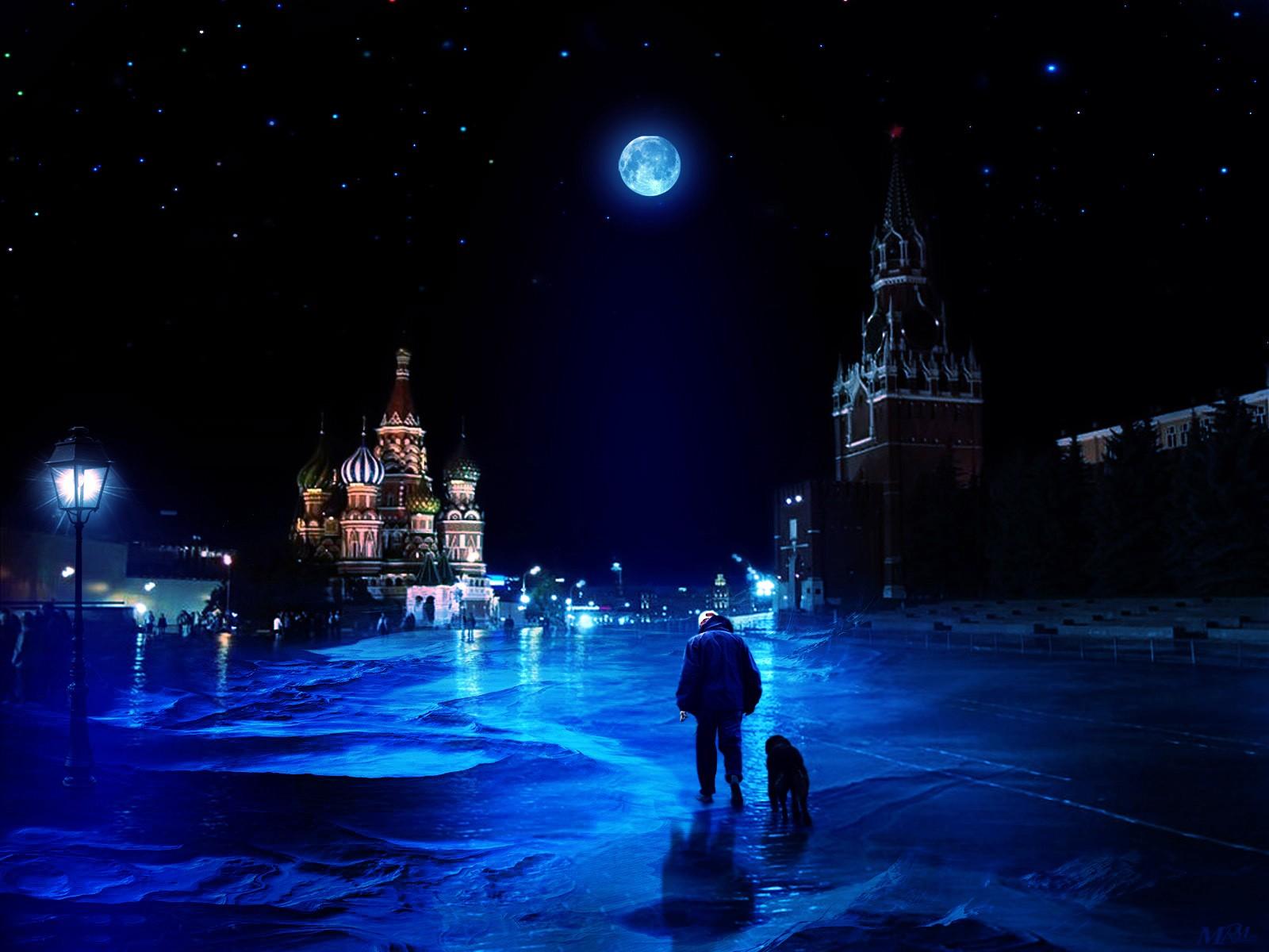 Night Life at Red Square, Moscow, Russia