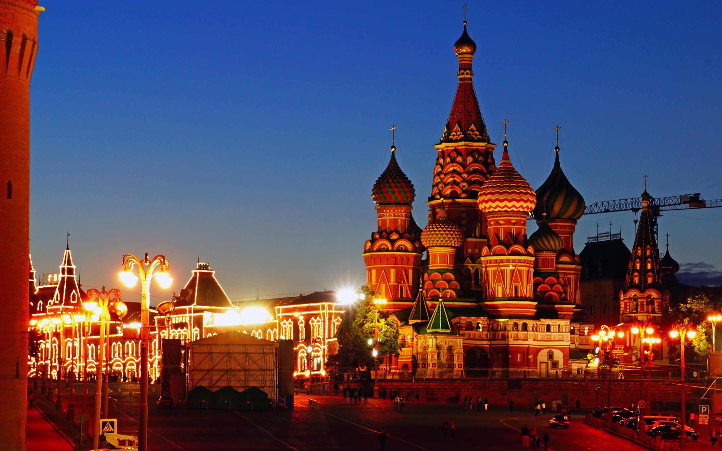 Cathedral Night Wallpaper Beautiful Moscow Russia Night