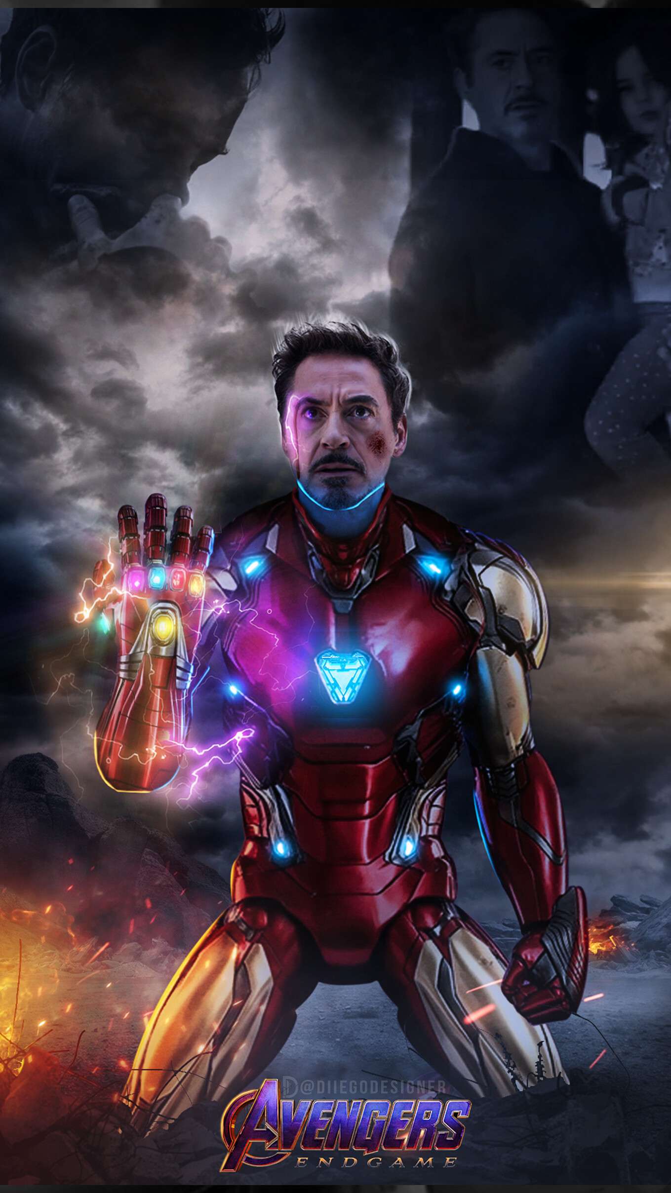 Tony Stark Snap Infinity Stones IPhone Wallpaper