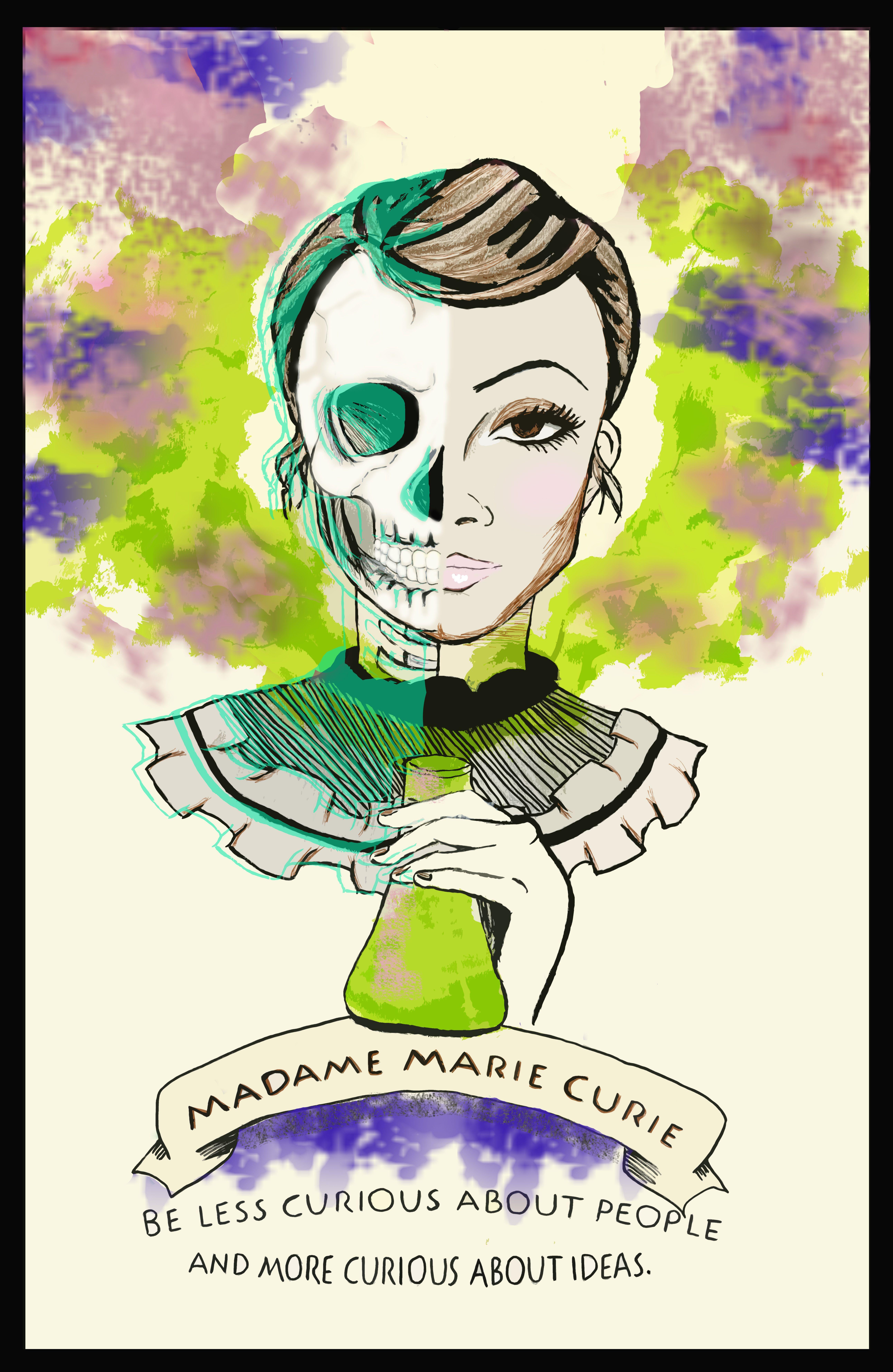 Madame Curie Illustration. Art em 2019. Wallpaper desenho