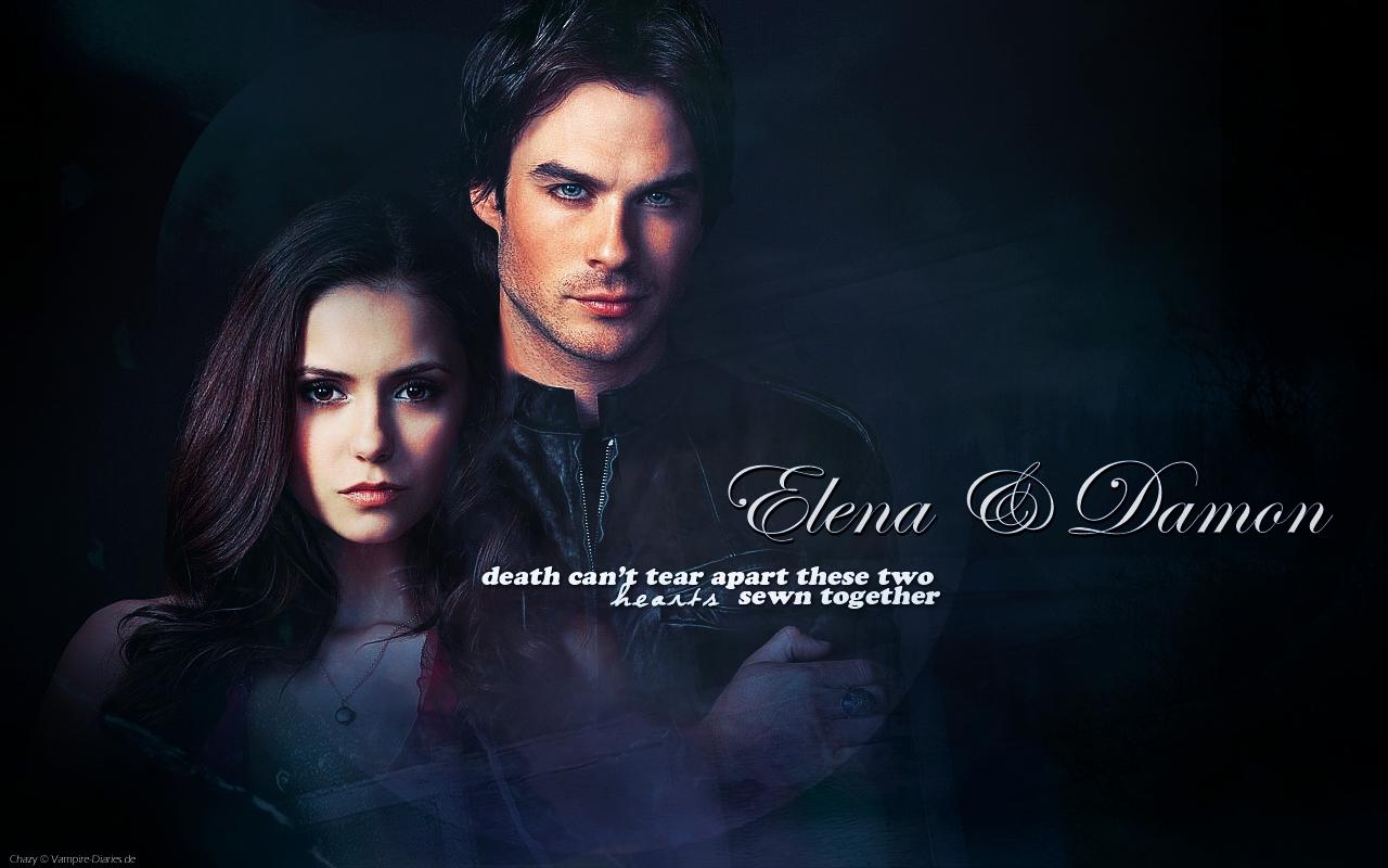 Damon & Elena Vampire Diaries TV Show Wallpaper 8415375