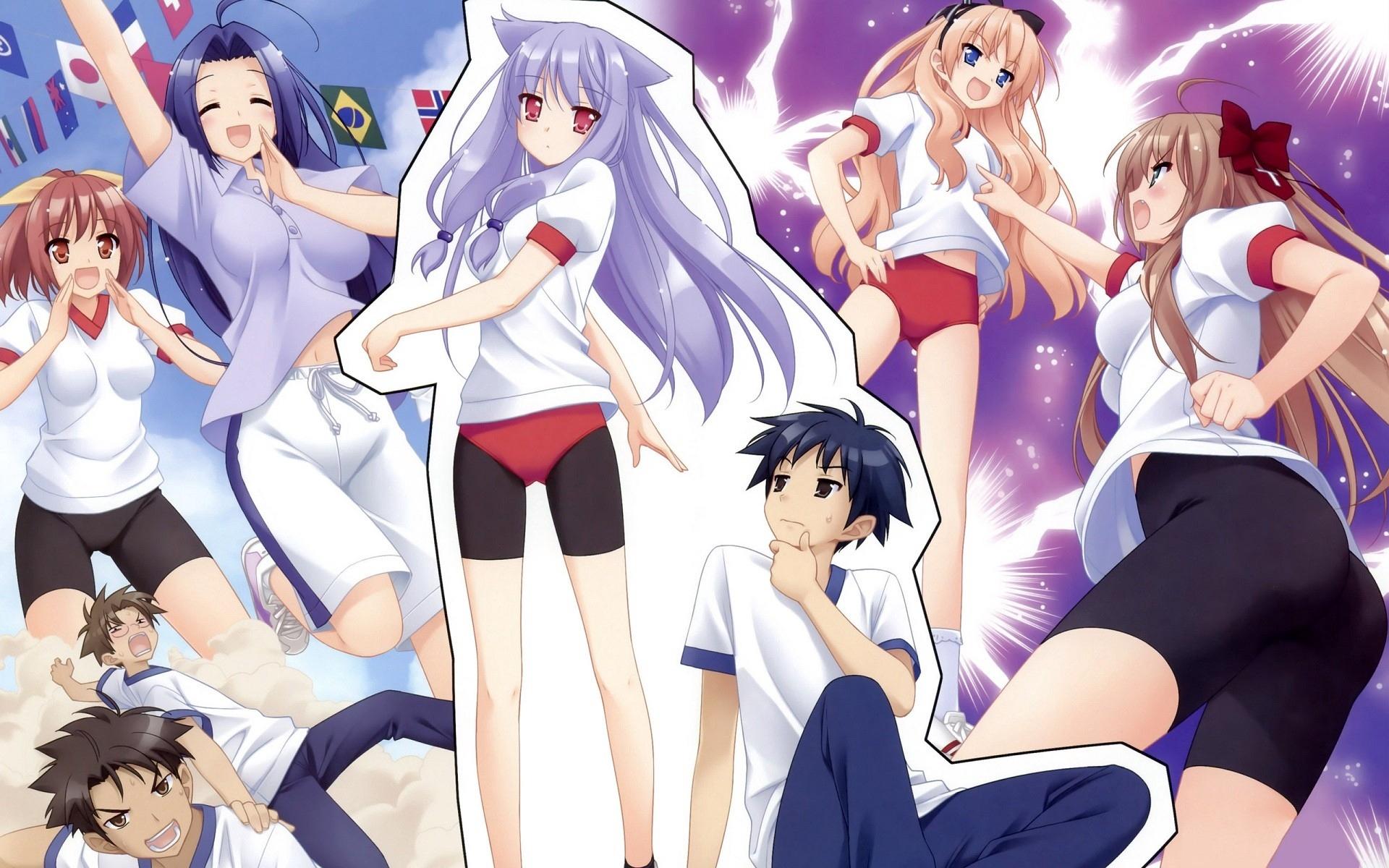 Download wallpaper 1920x1200 anime, crowd, sports, movement