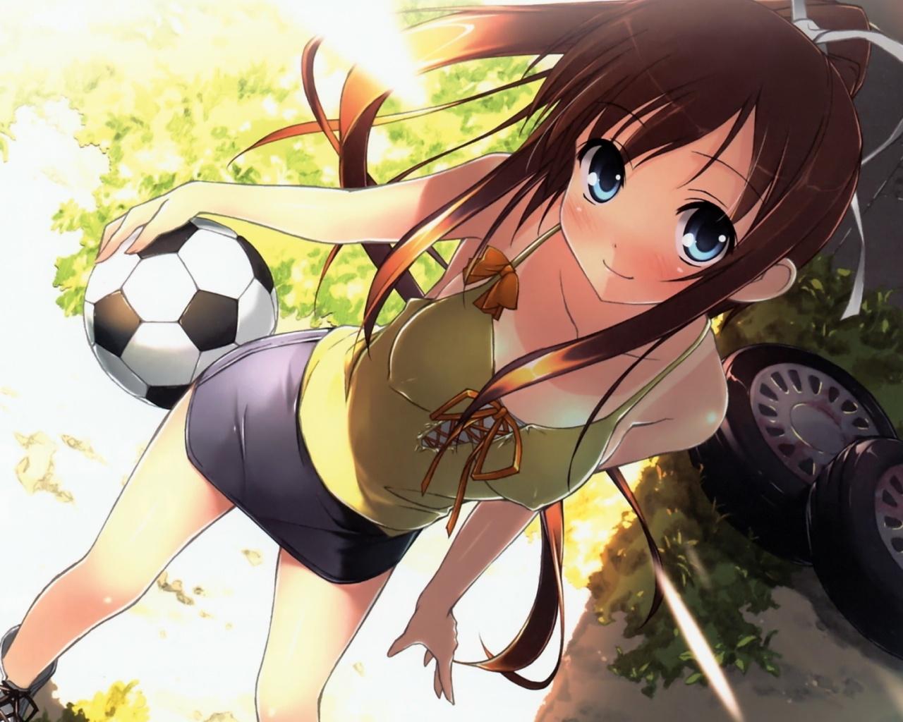 Anime soccer girl wallpaperx1024