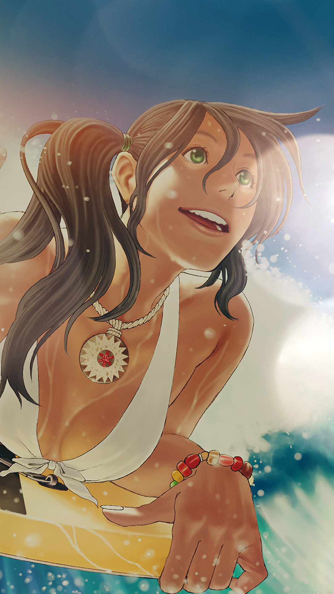 Surfing Girl Anime Flare Illust Art Sea Sports iPhone 8