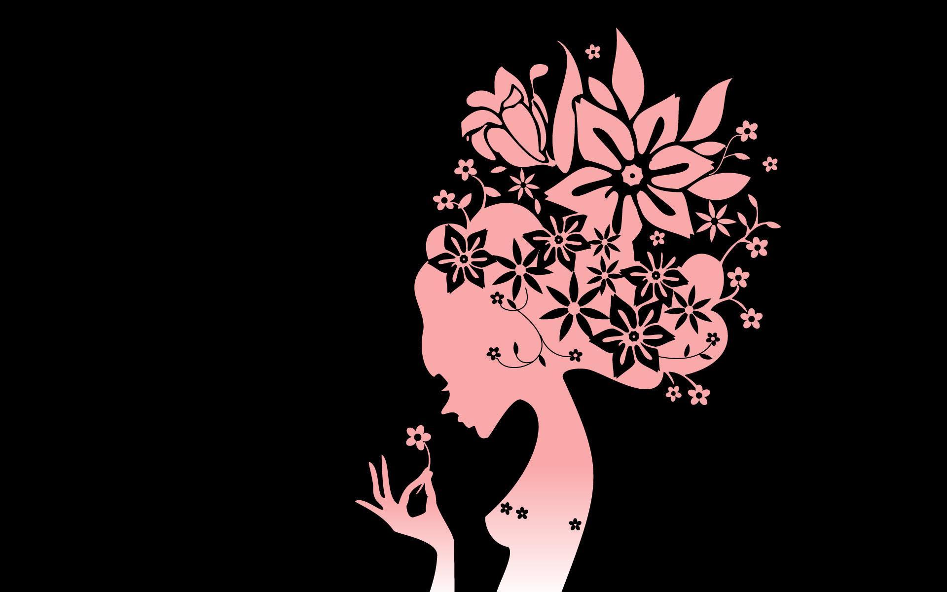 Flower Girl Silhouette HD Wallpaper. Background Image