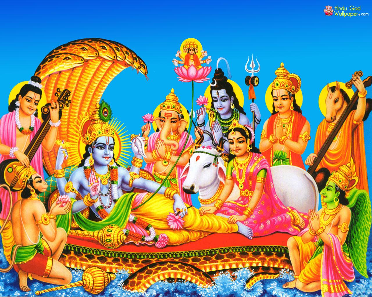 Brahma Vishnu Mahesh Hindu God Adorable Wallpaper. God