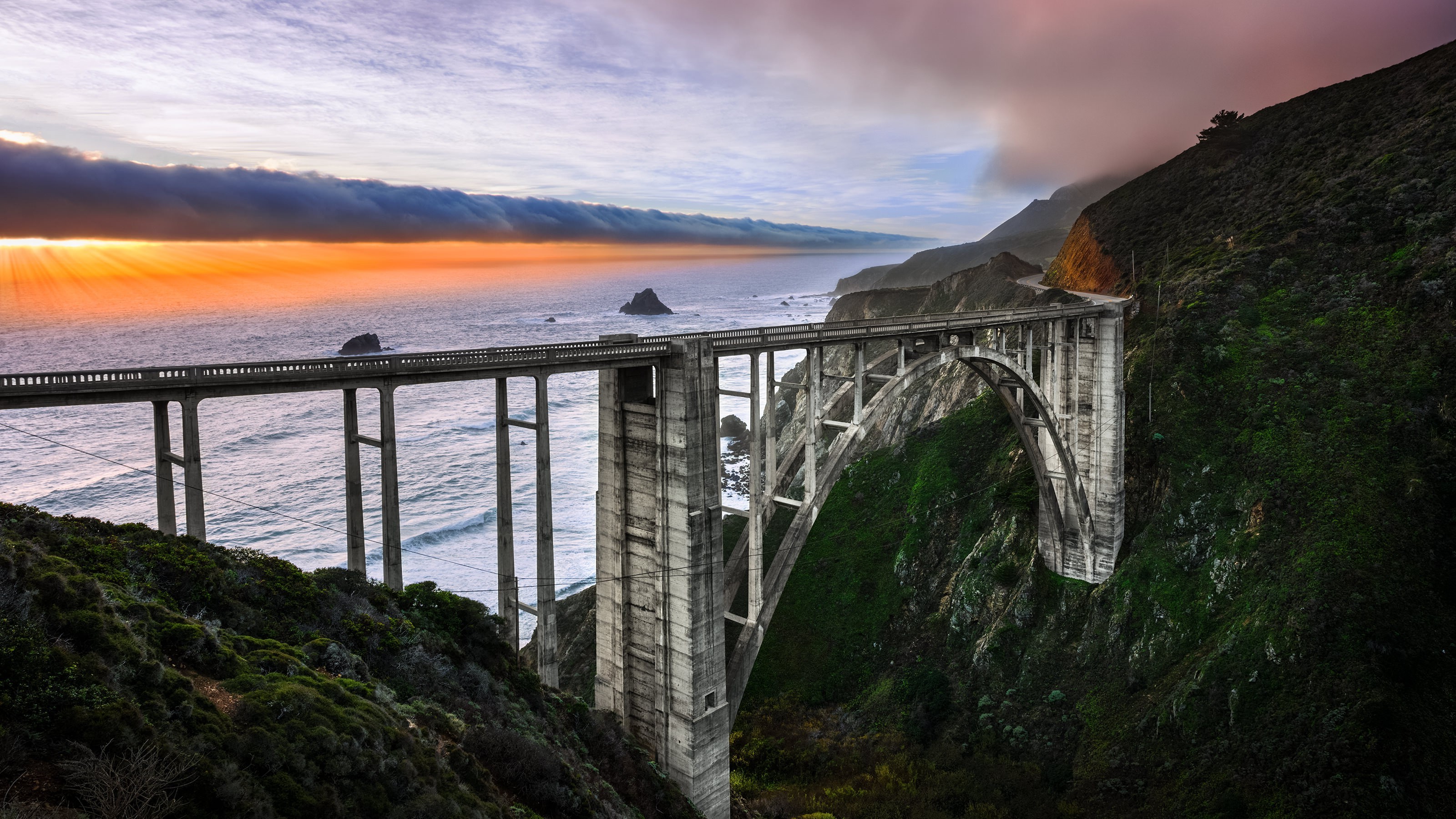 nature bixby bridge mountain bridge california