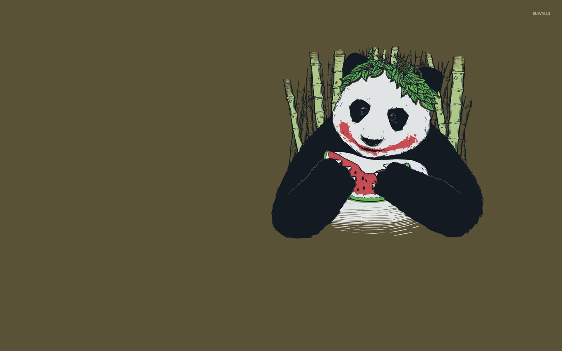 Panda eating watermelon wallpaper wallpaper