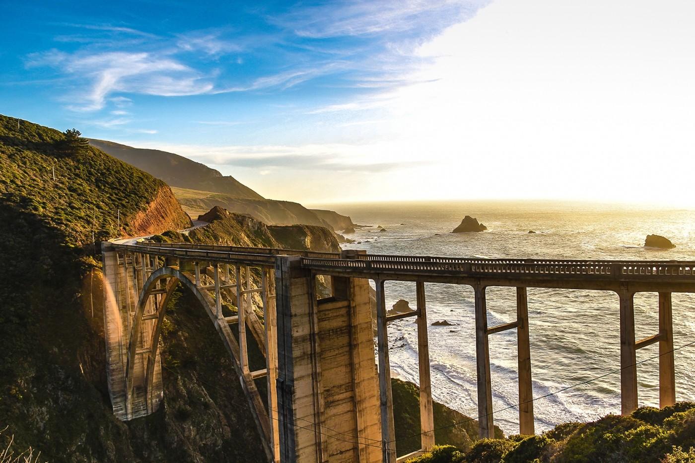 Highway, Sea and Bixby Creek Bridge California, wall mural