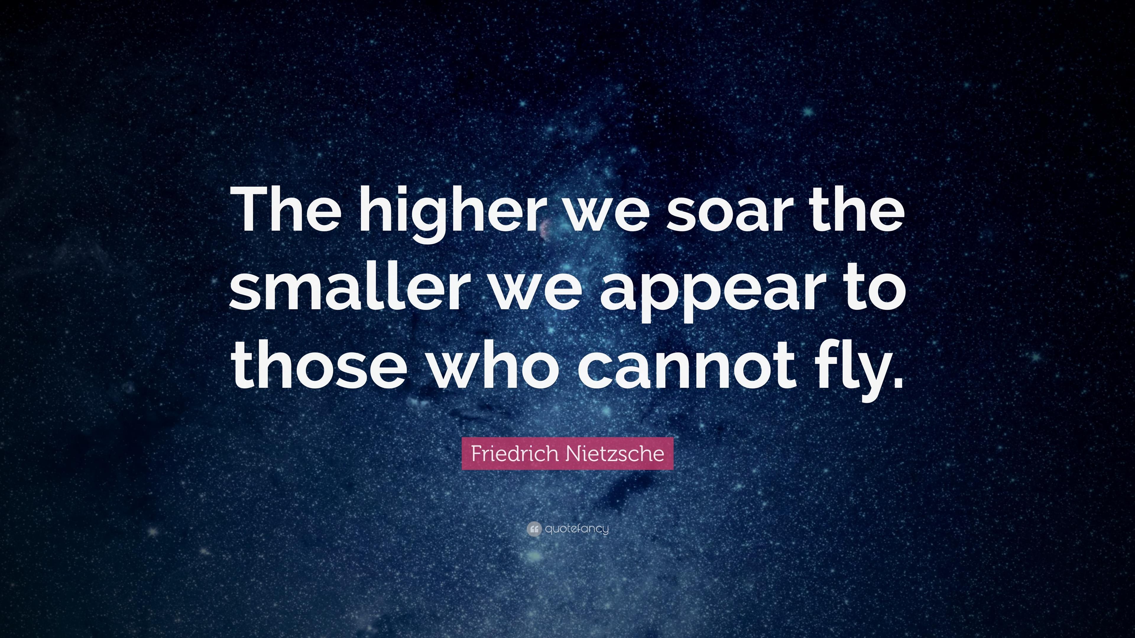 Friedrich Nietzsche Quote: “The higher we soar the smaller