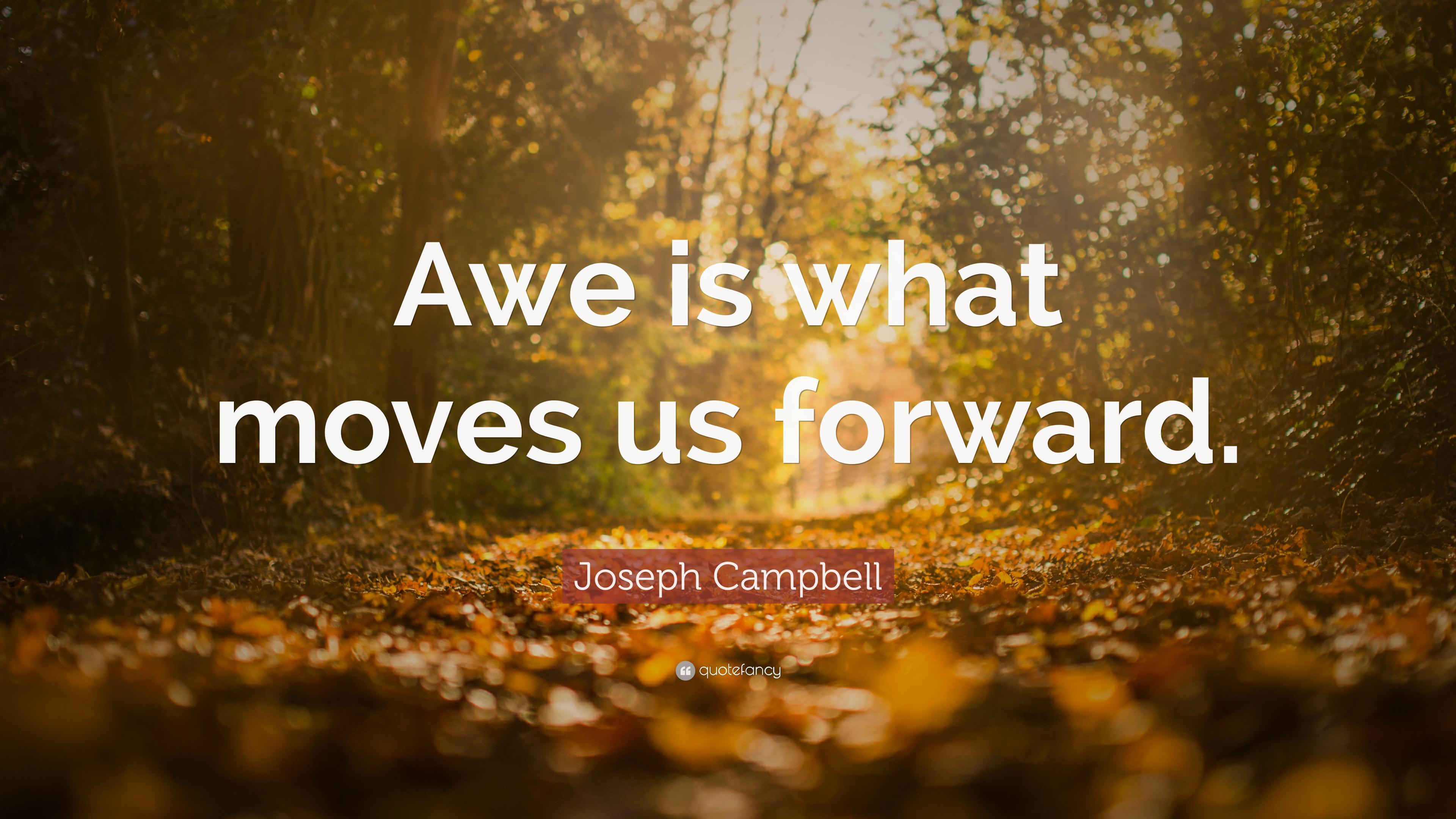 Joseph Campbell Quote: “Awe is what moves us forward.” 12