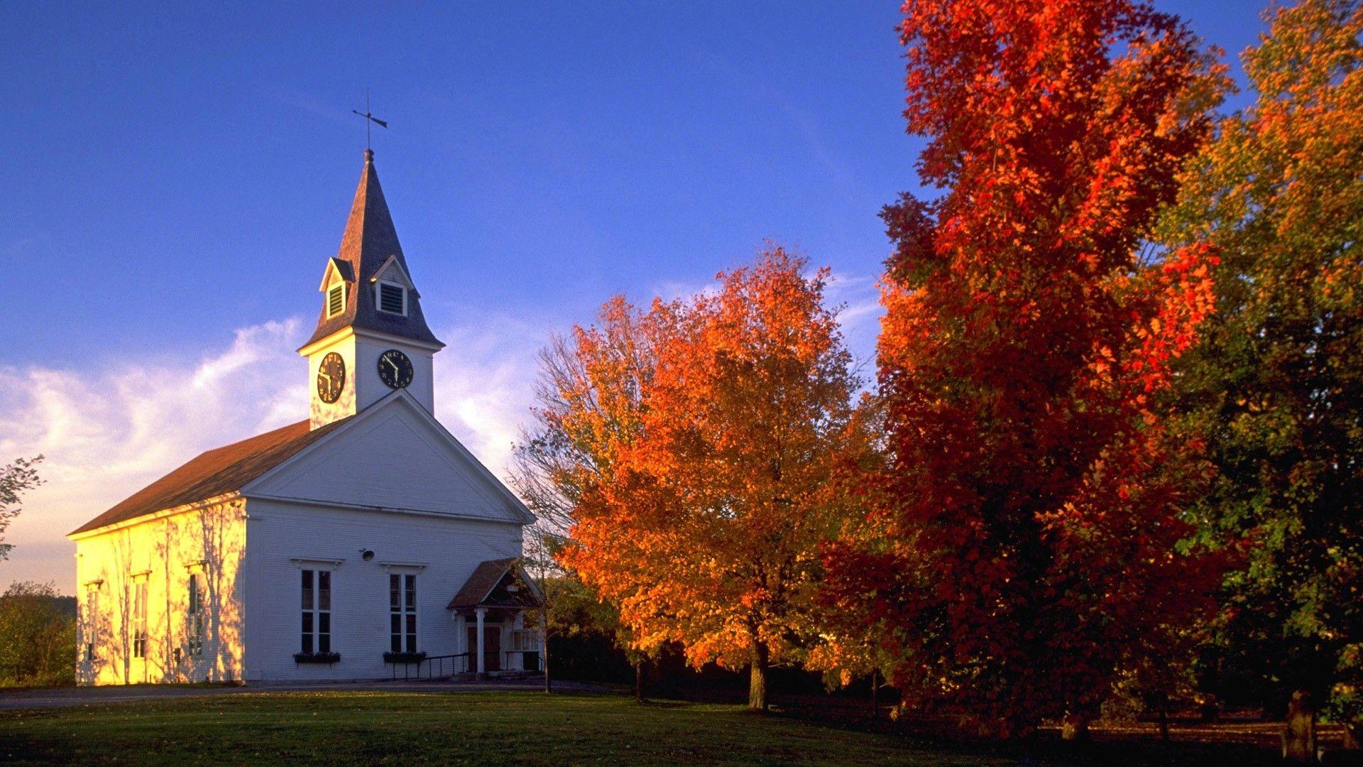 Fall Country Churches Wallpaper