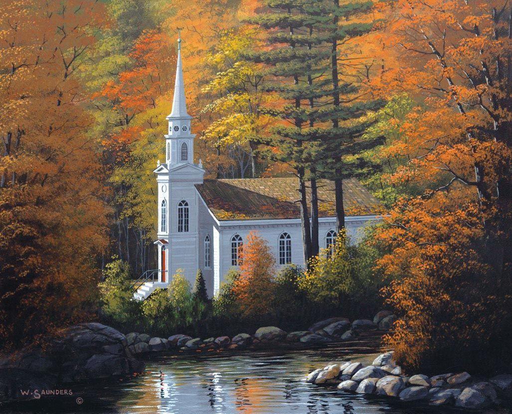 Fall Country Churches Wallpaper