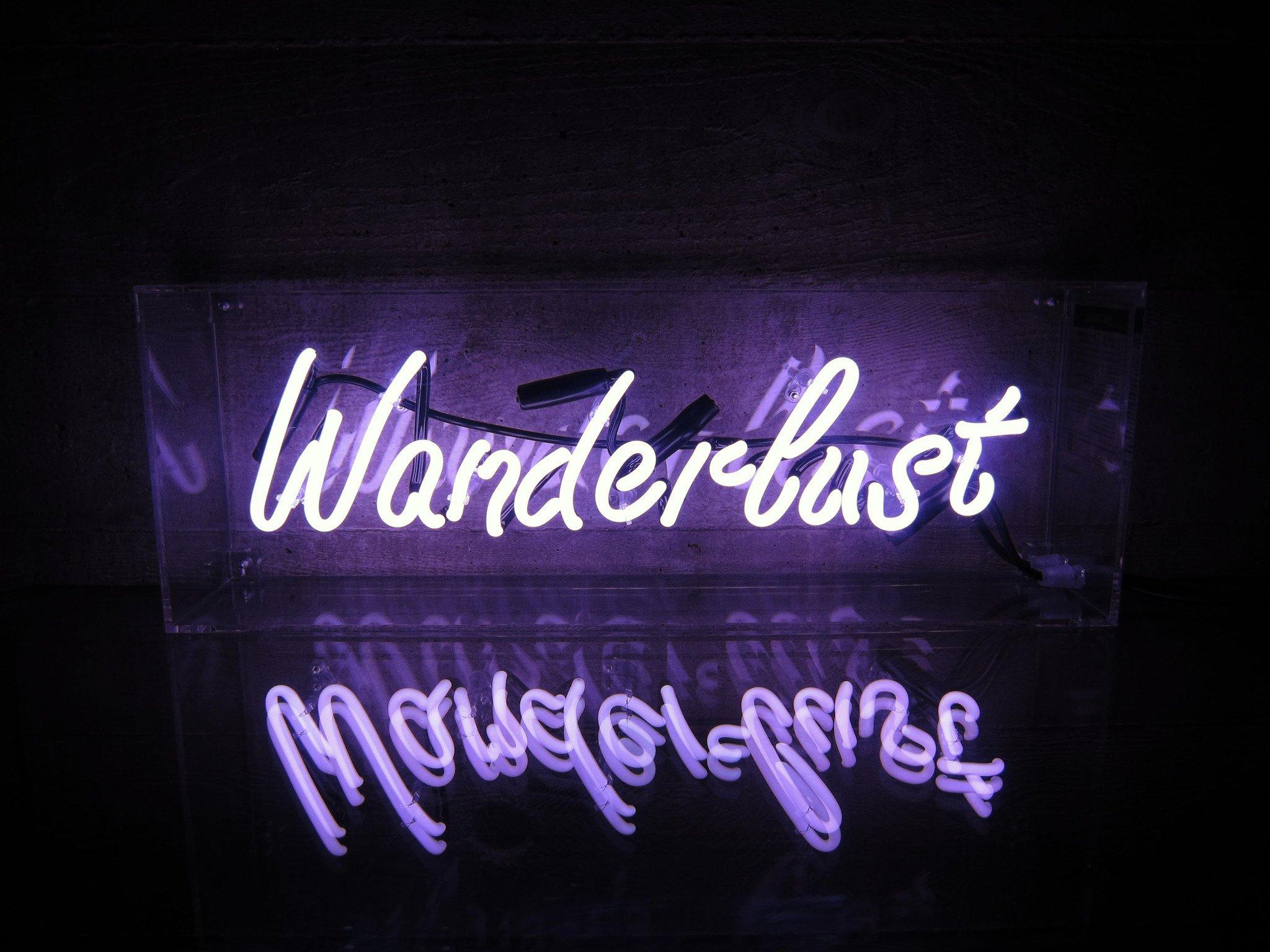 Wanderlust Neon Sign Wallpaper 66622 2048x1536px