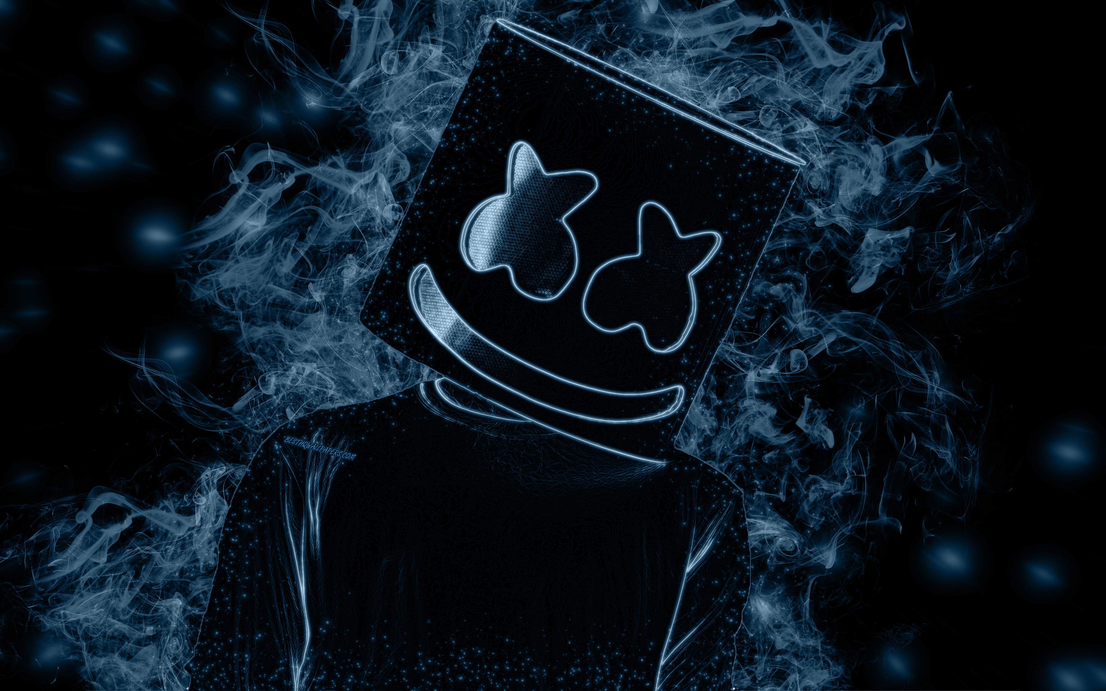 Download wallpaper Marshmello, 4k, smoke art, American DJ