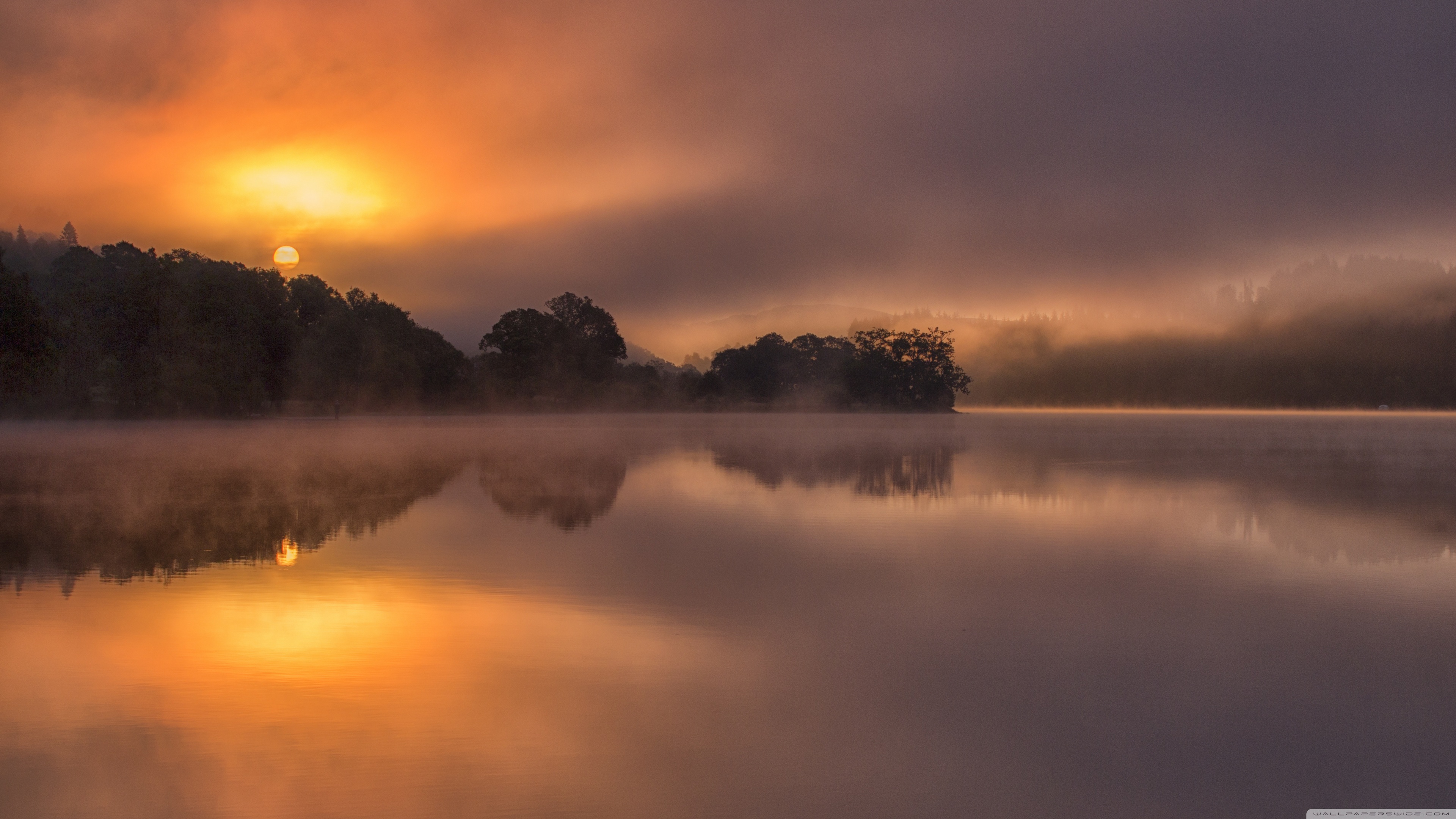 Peaceful autumn reflections, Loch Achray ❤ 4K HD Desktop