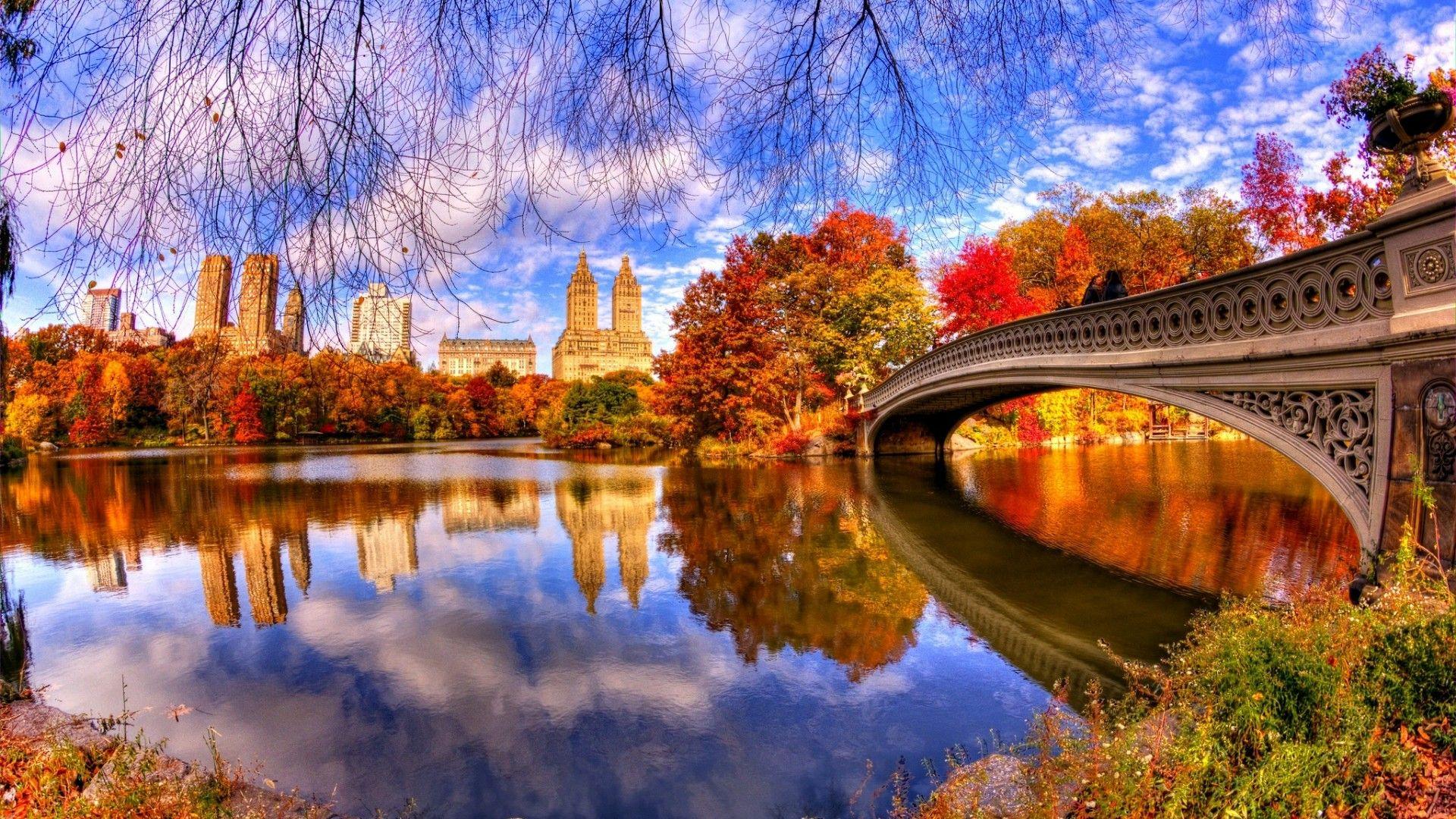 Fall Central Park Desktop Wallpaper at