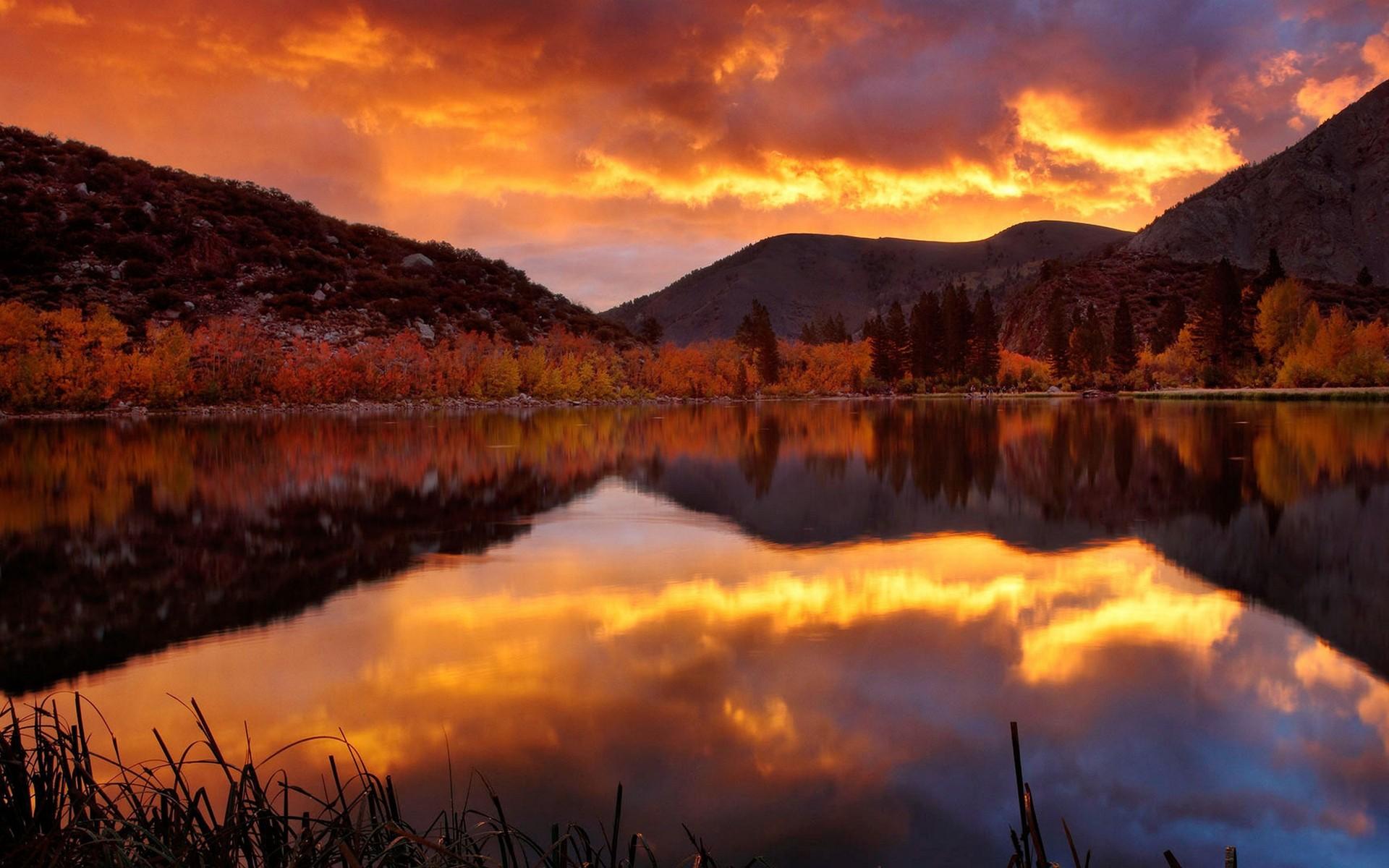 landscapes, nature, autumn, reflections wallpaper