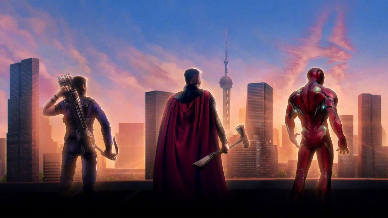 Wallpaper Avengers: Endgame, Avengers Hawkeye, Thor, Iron
