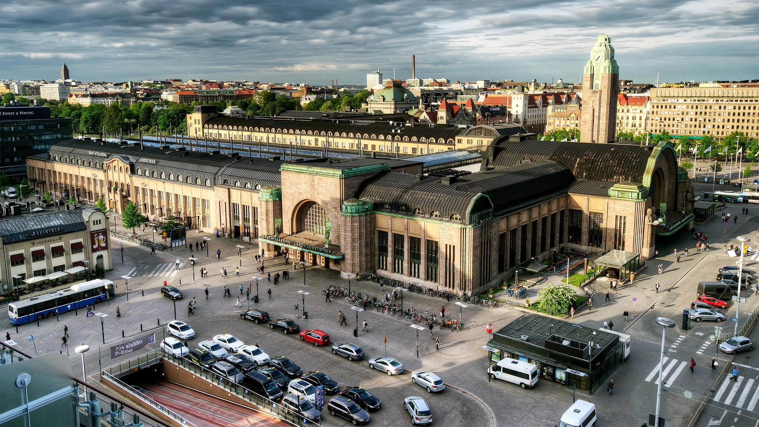 Download wallpaper 2560x1440 helsinki, finland, capital, top