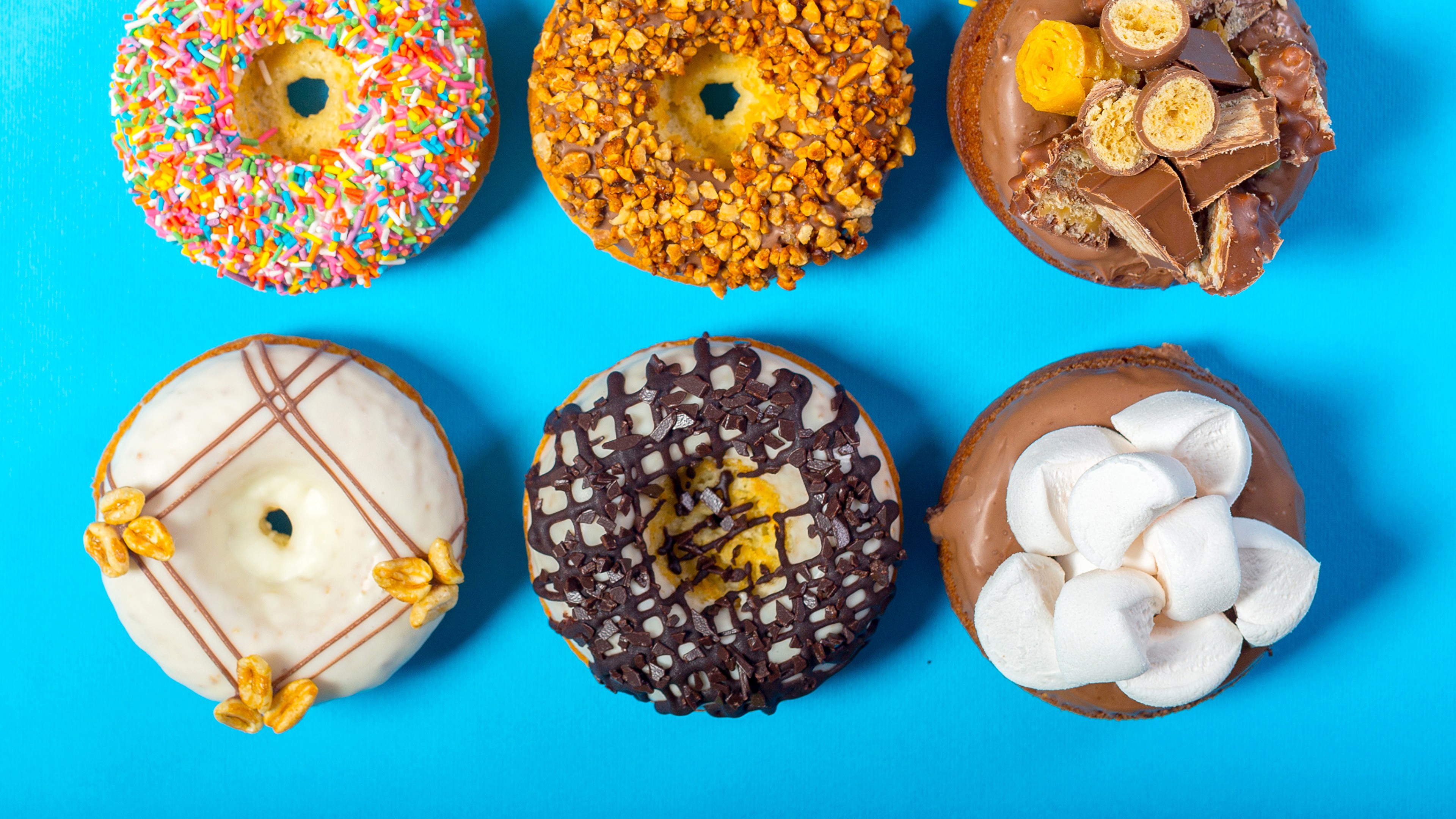 Wallpaper donuts, delicious, 4k, Food