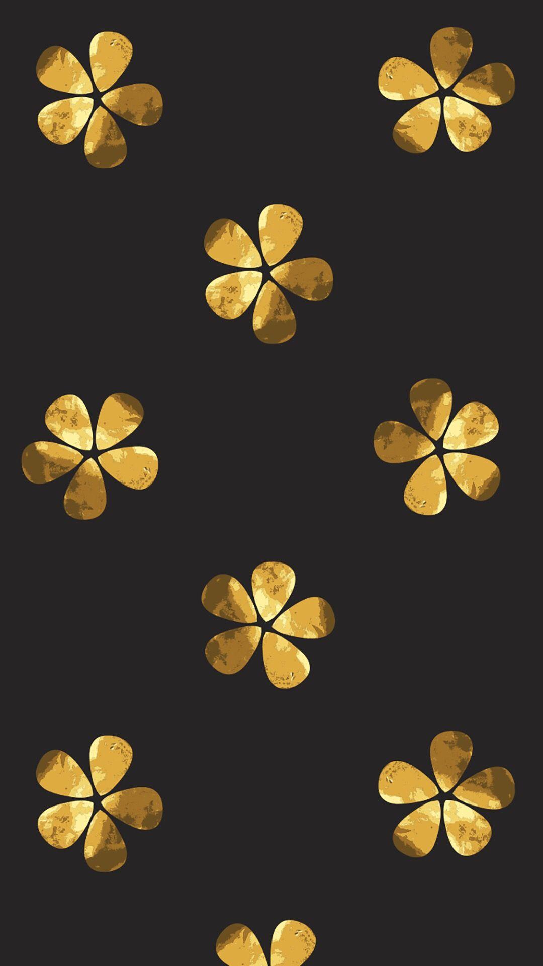 Black and gold flowers. Pretty Wallpaper. Aesthetic
