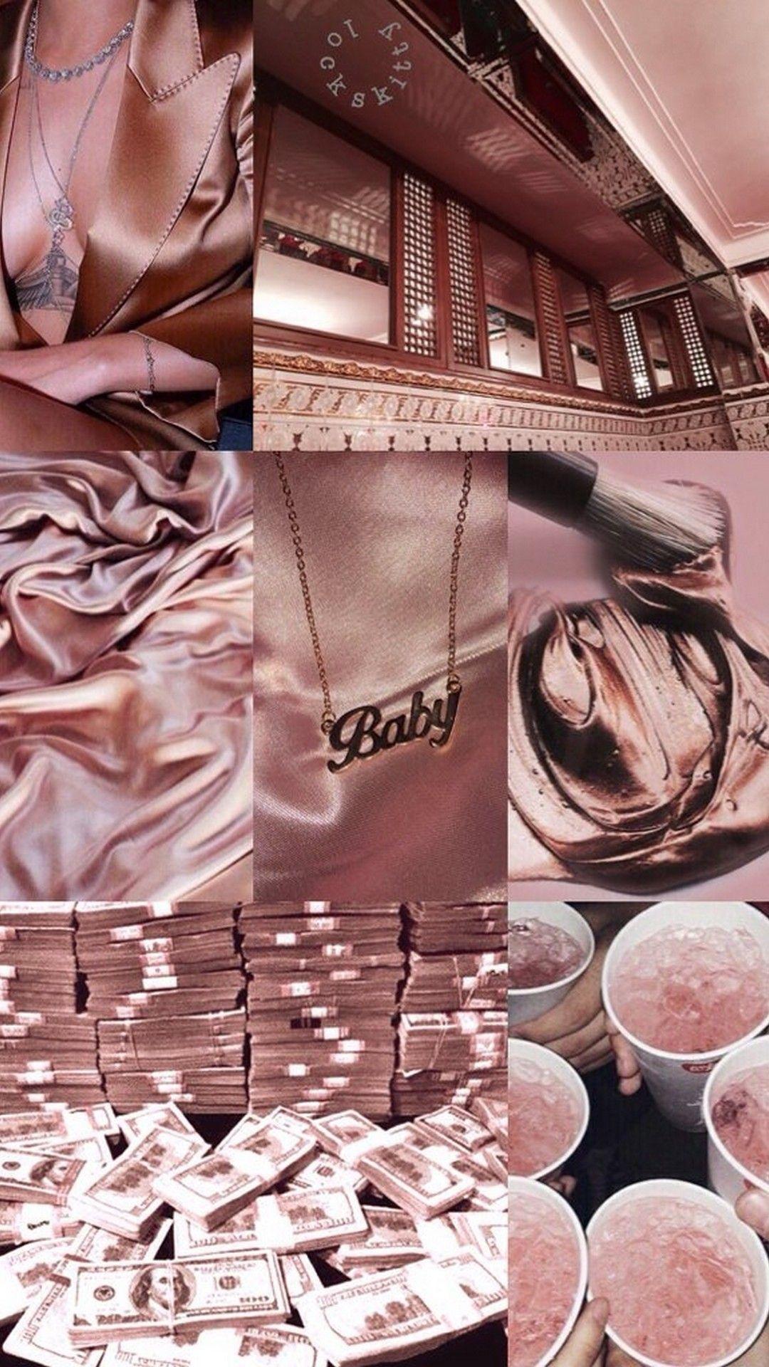 flower rose gold aesthetic iphone tumblr wallpaper