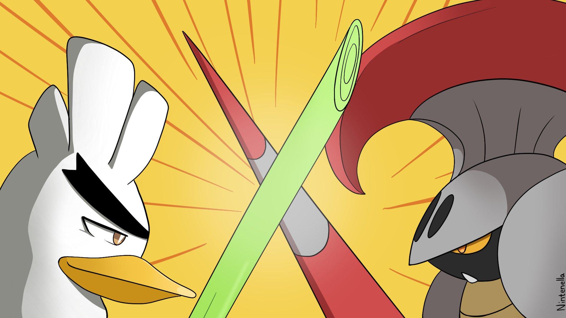 Sirfetch'd vs Escavalier [Fanart]