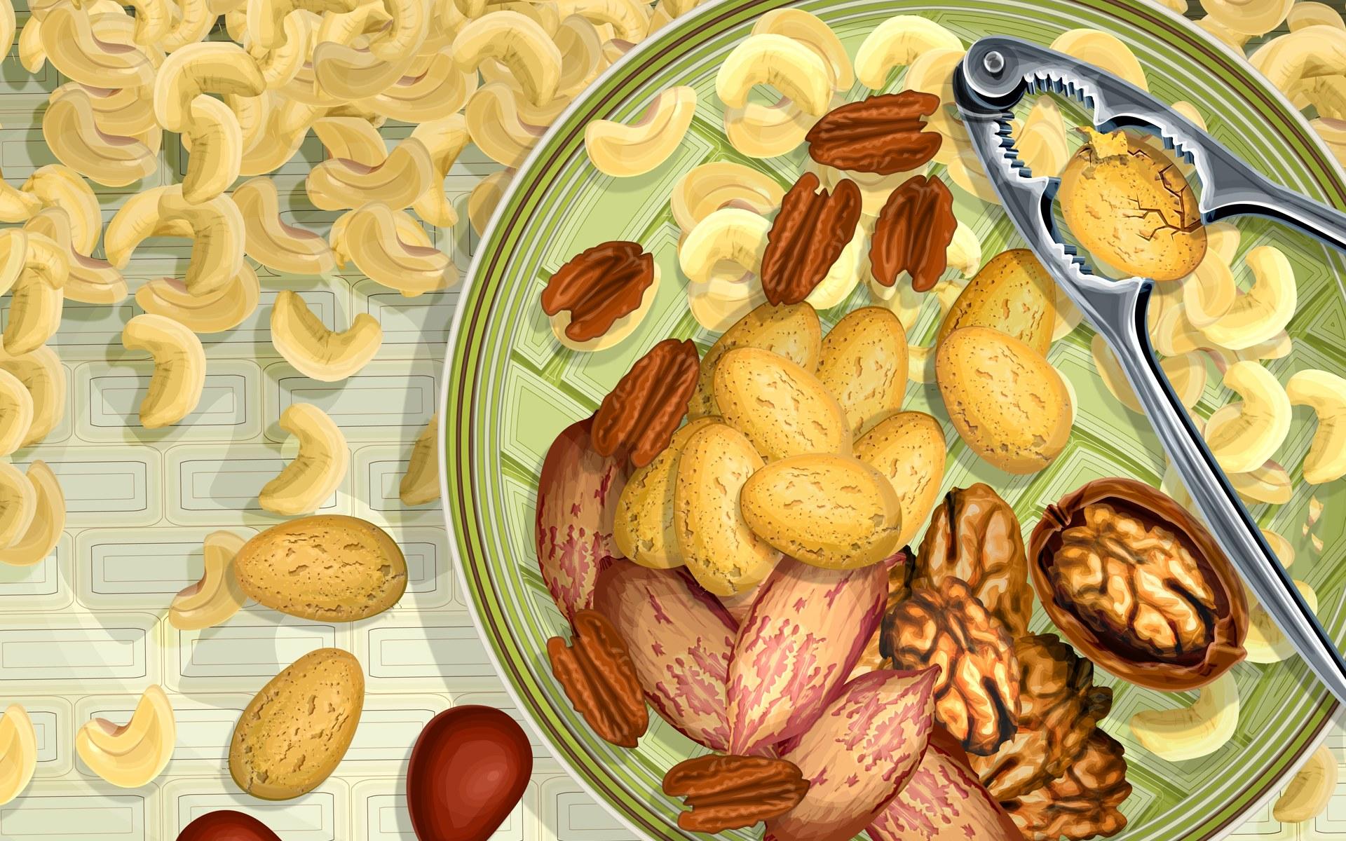PSD Food illustrations 3115 nuts illustration Cashew nuts