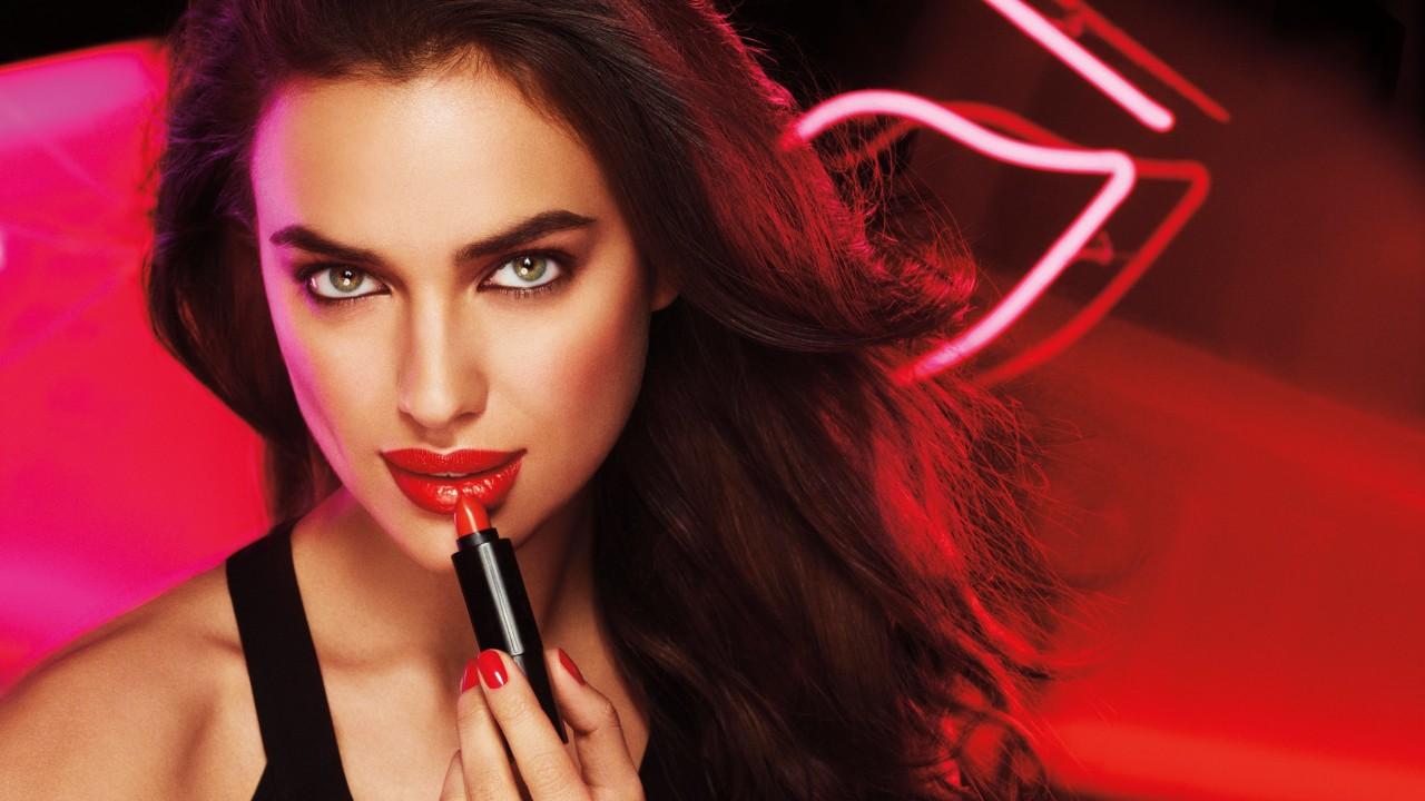 Wallpaper Irina Shayk, Avon, Makeup, Lipstick, HD