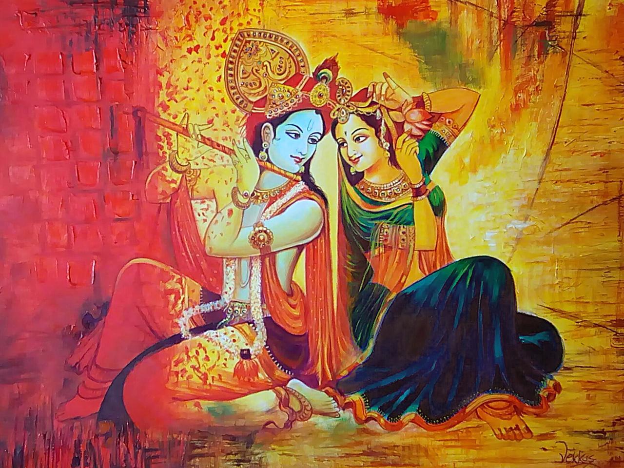 Download Lord Krishna Paintings Wallpaper