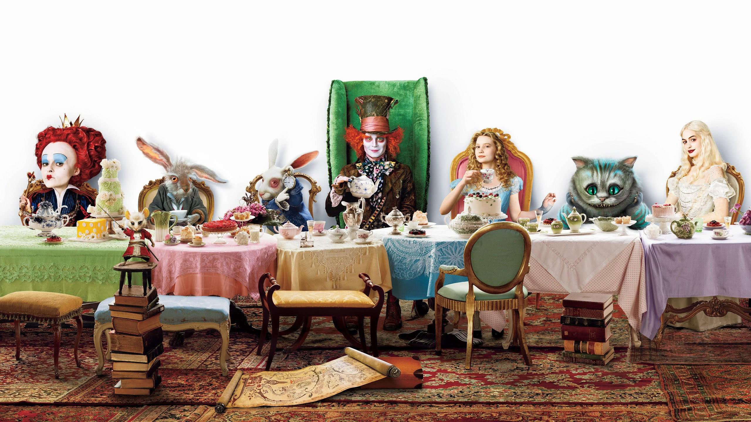 Alice Adventures In Wonderland Tea Party Table WQHD 1440P