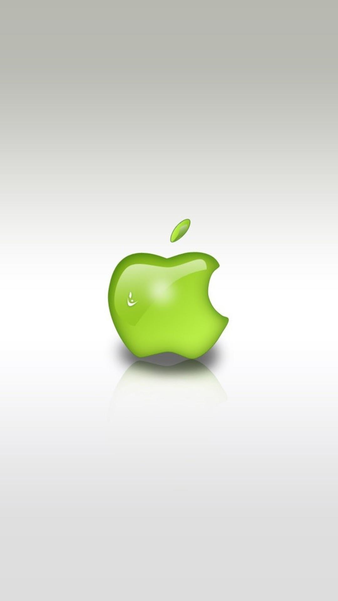 Download Free Green Apple Logo Wallpaper For iPhone