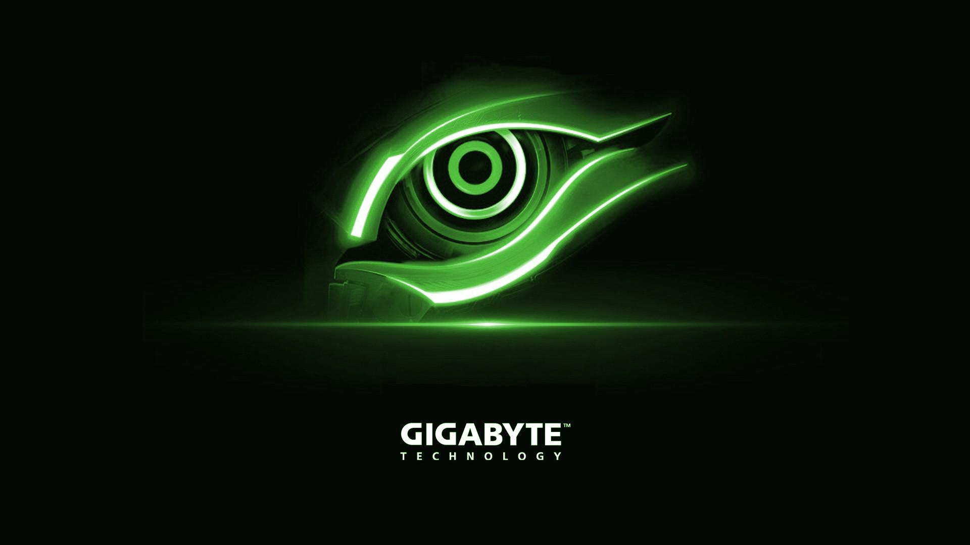Gigabyte Technology Green Eye Logo Wallpaper free desktop