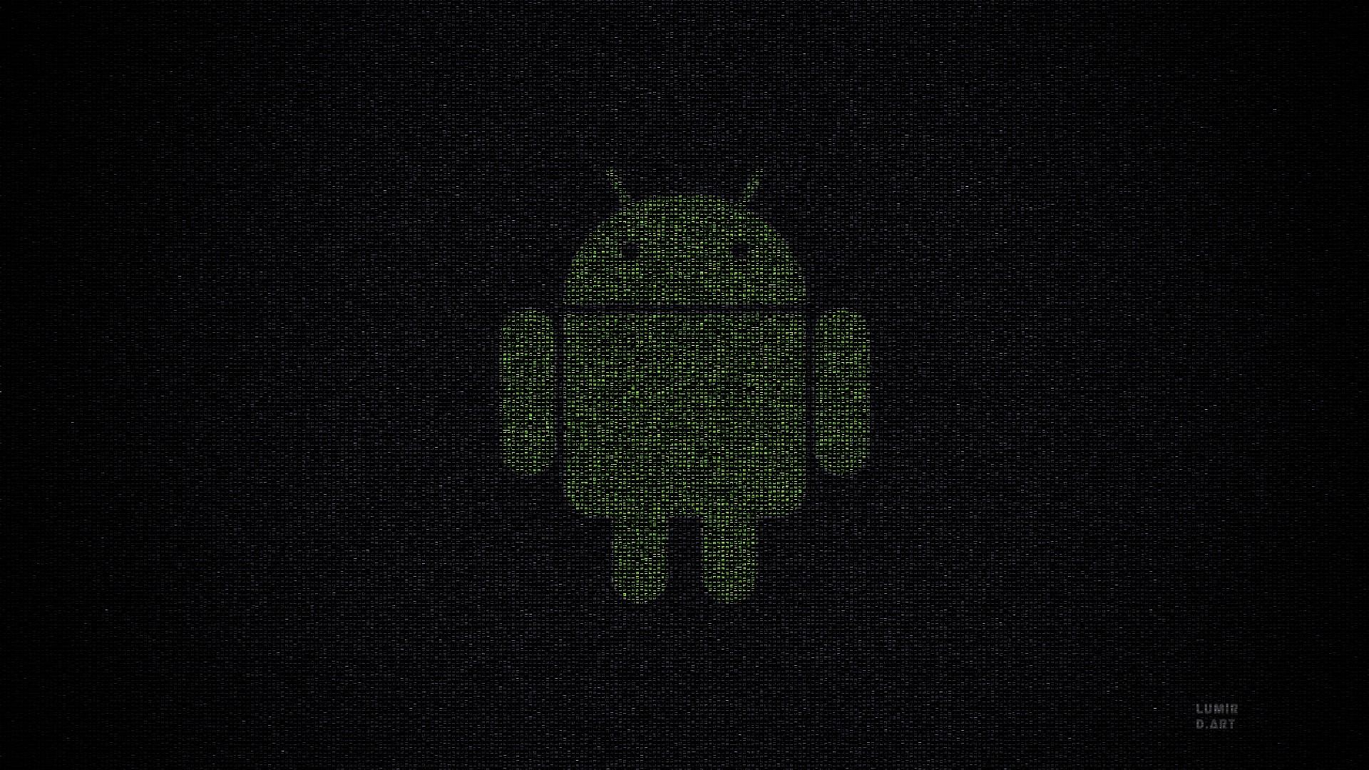 Green Black Android Logo Wallpaper