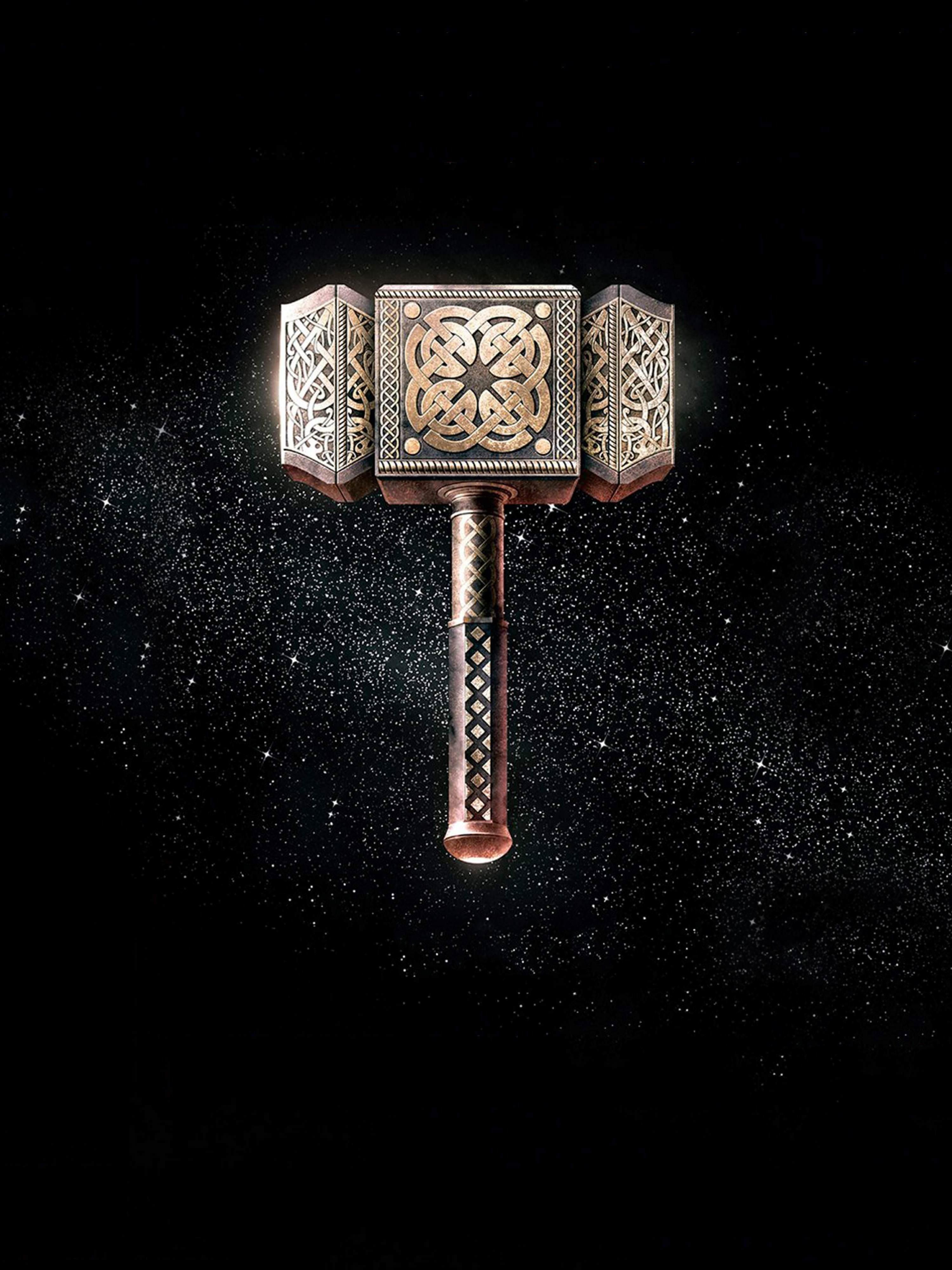 I cleaned up a quick phone wallpaper of Mjölnir from