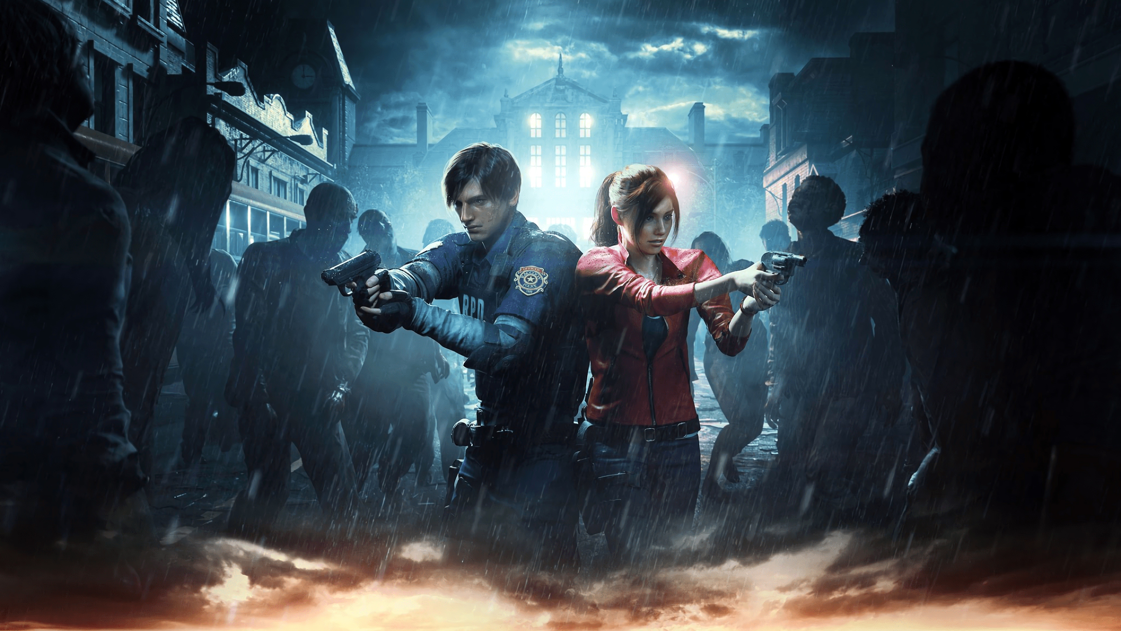 Resident Evil 2 (2019) Leon & Claire Surrounded! 4k Ultra HD