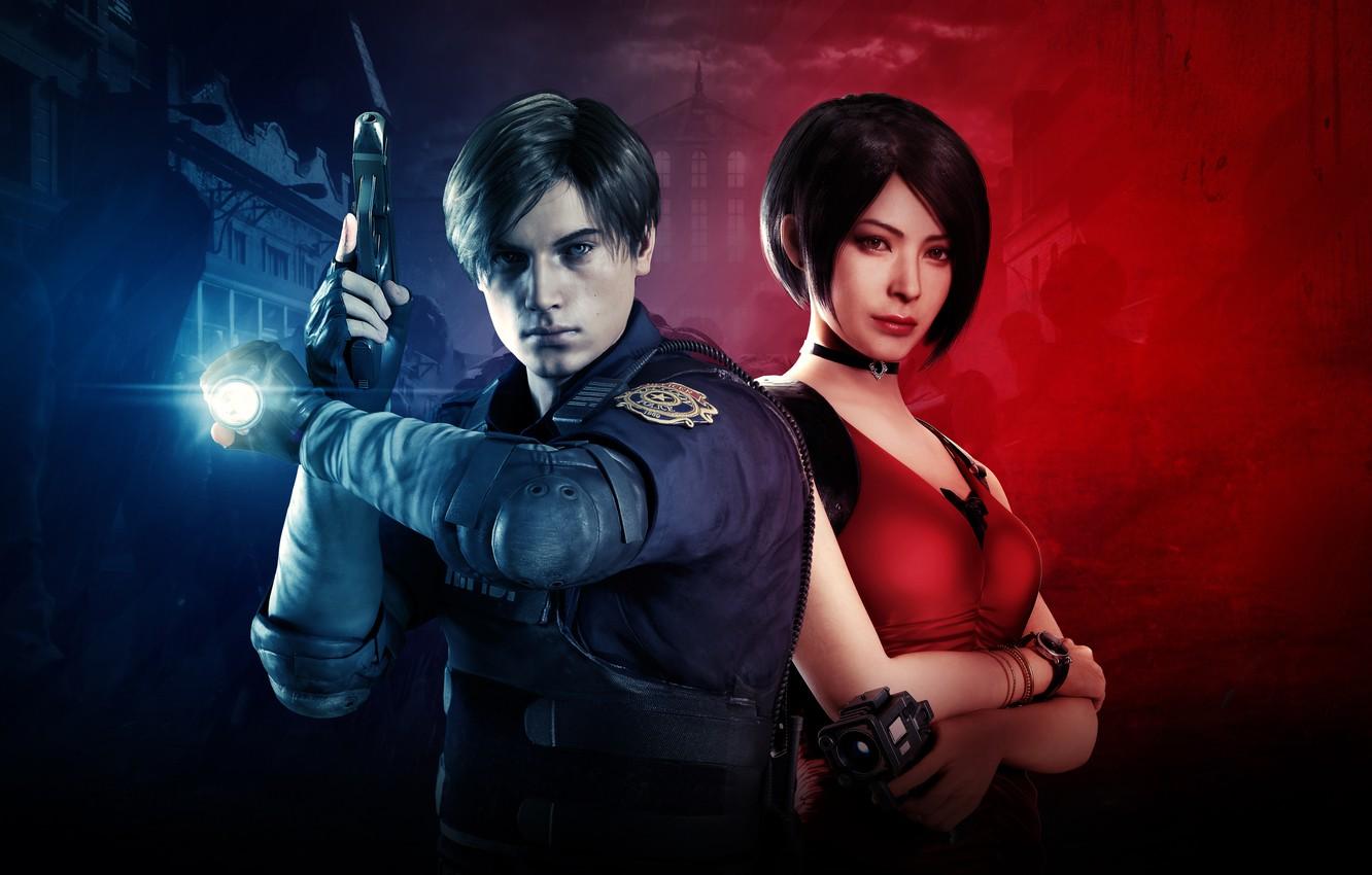 Wallpaper girl, guy, Resident Evil