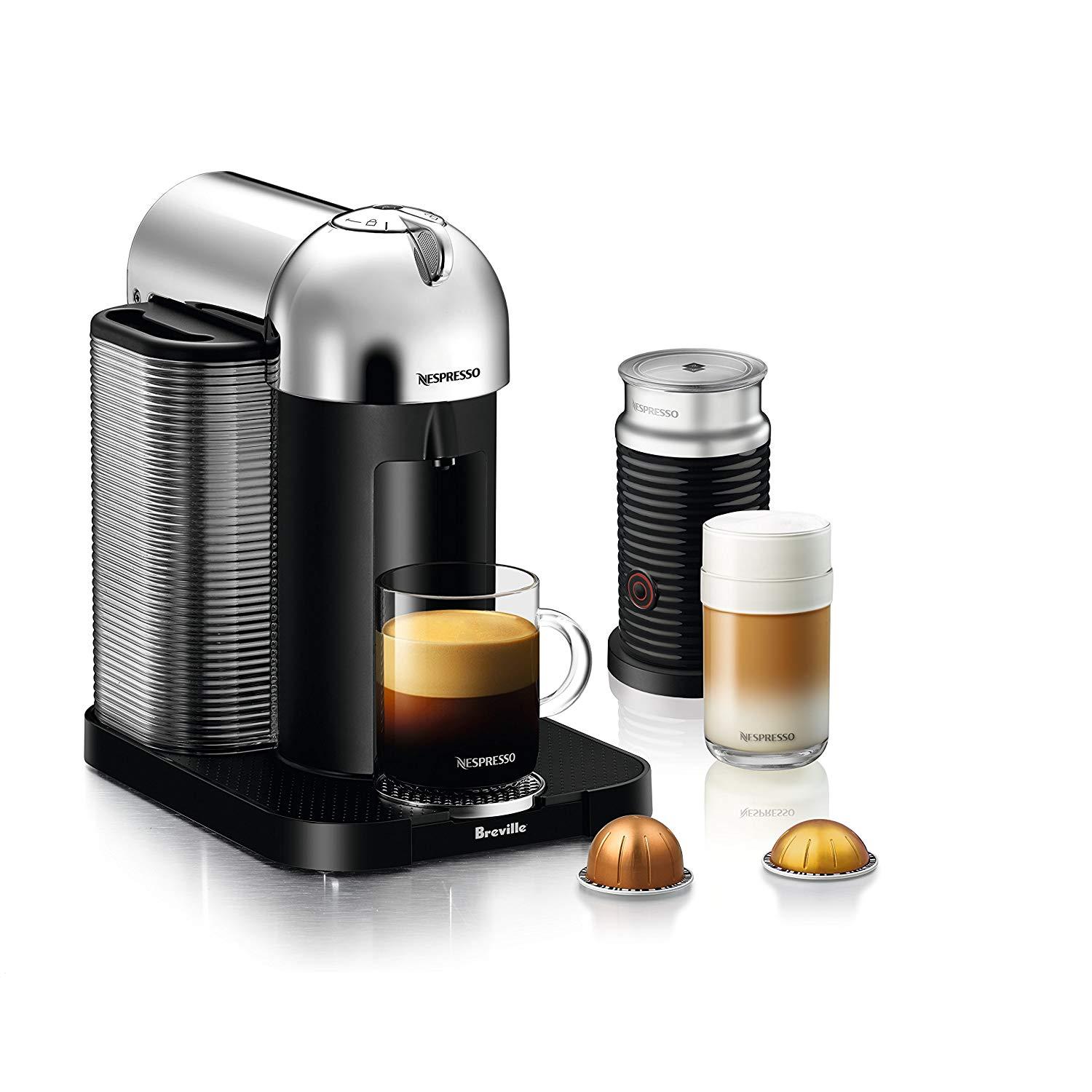 Breville BNV250CRO1BUC1 Vertuo Coffee and Espresso Machine, Chrome + Aeroccino