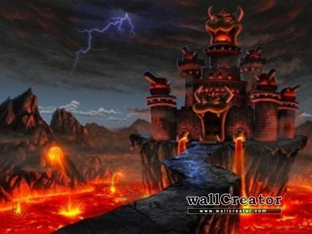 Super Mario Bowser Castle Background