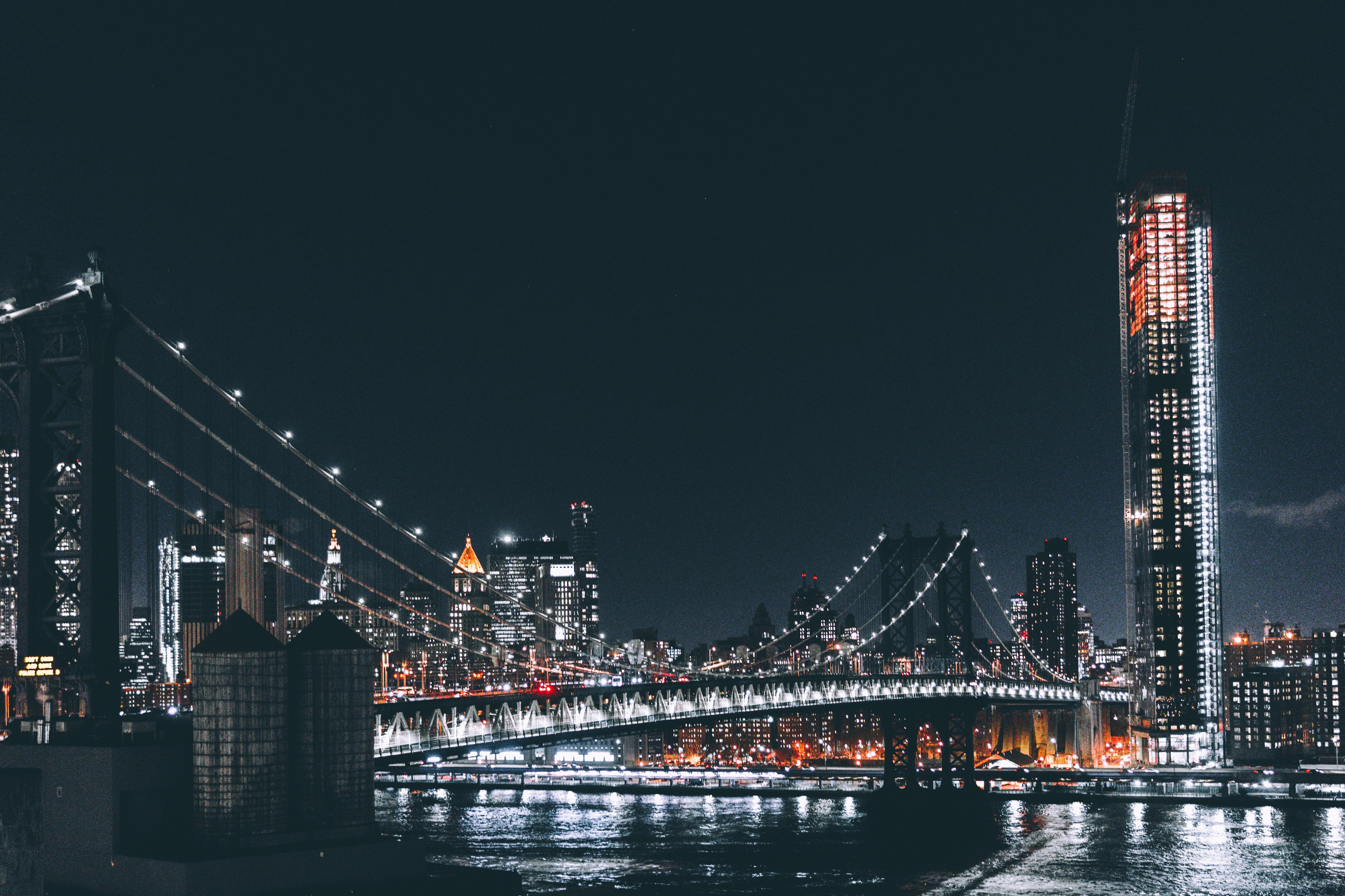 #lights, #Brooklyn, #bridge, #night, #city