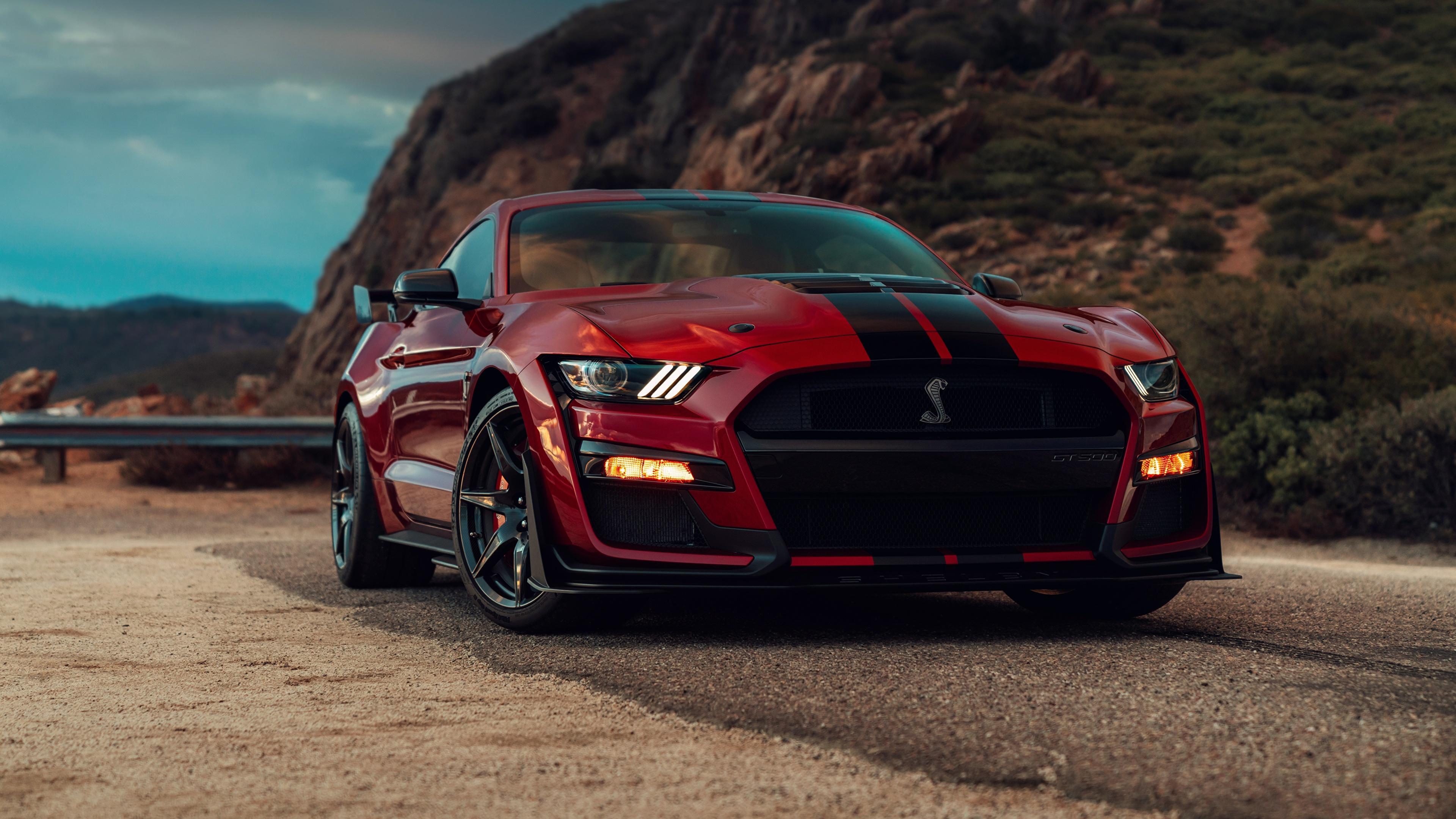 Picture Ford Mustang Shelby GT500 2019 Red maroon Front