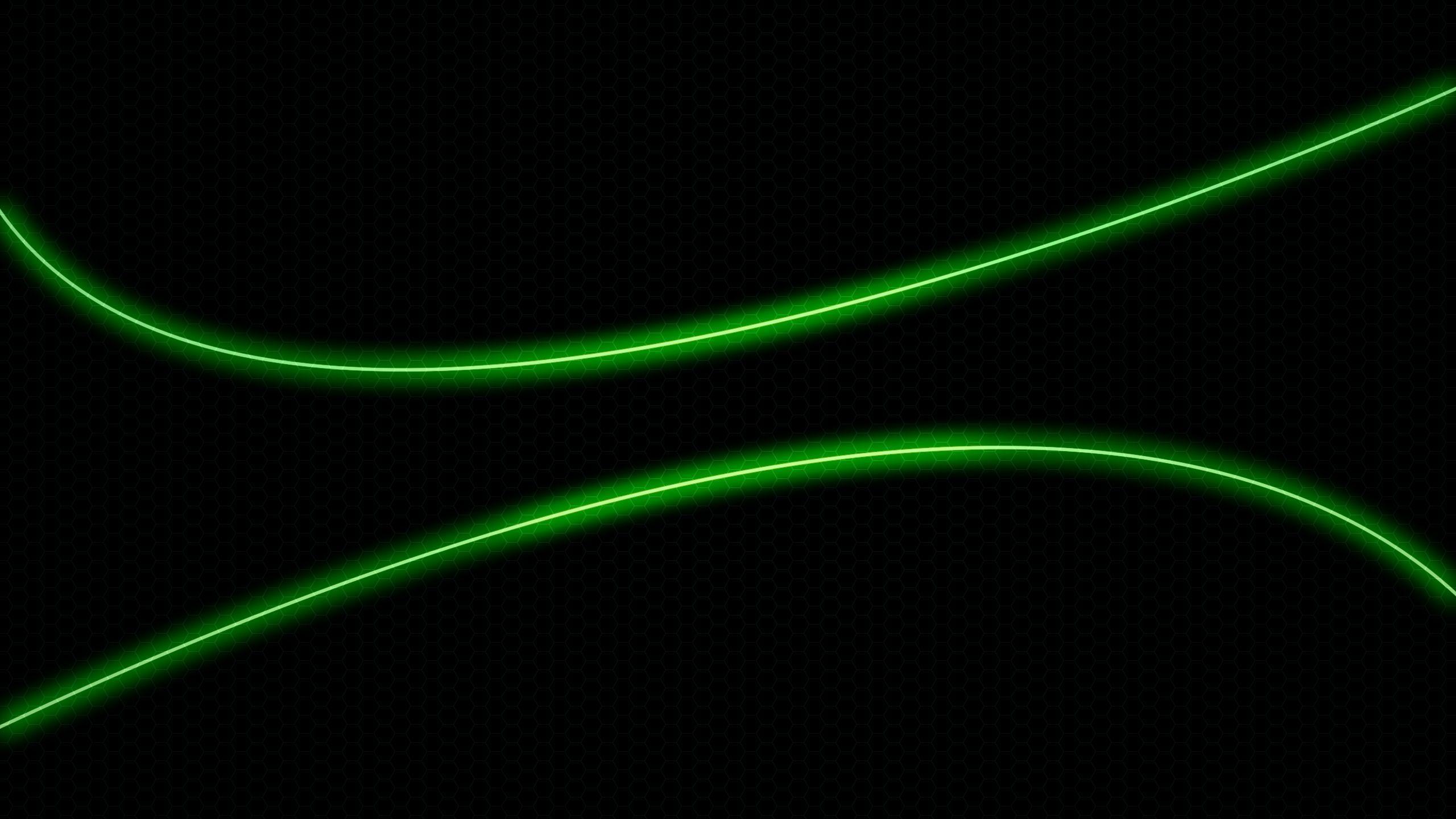 Green neon waves HD desktop wallpaper, Widescreen