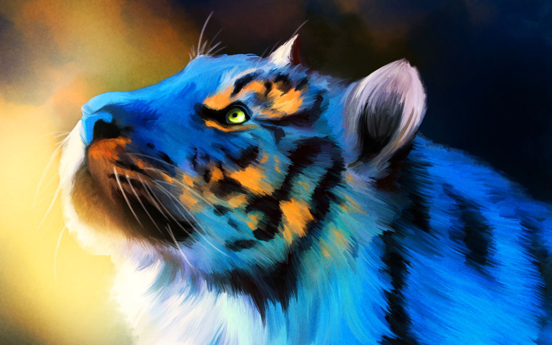 Blue tiger art