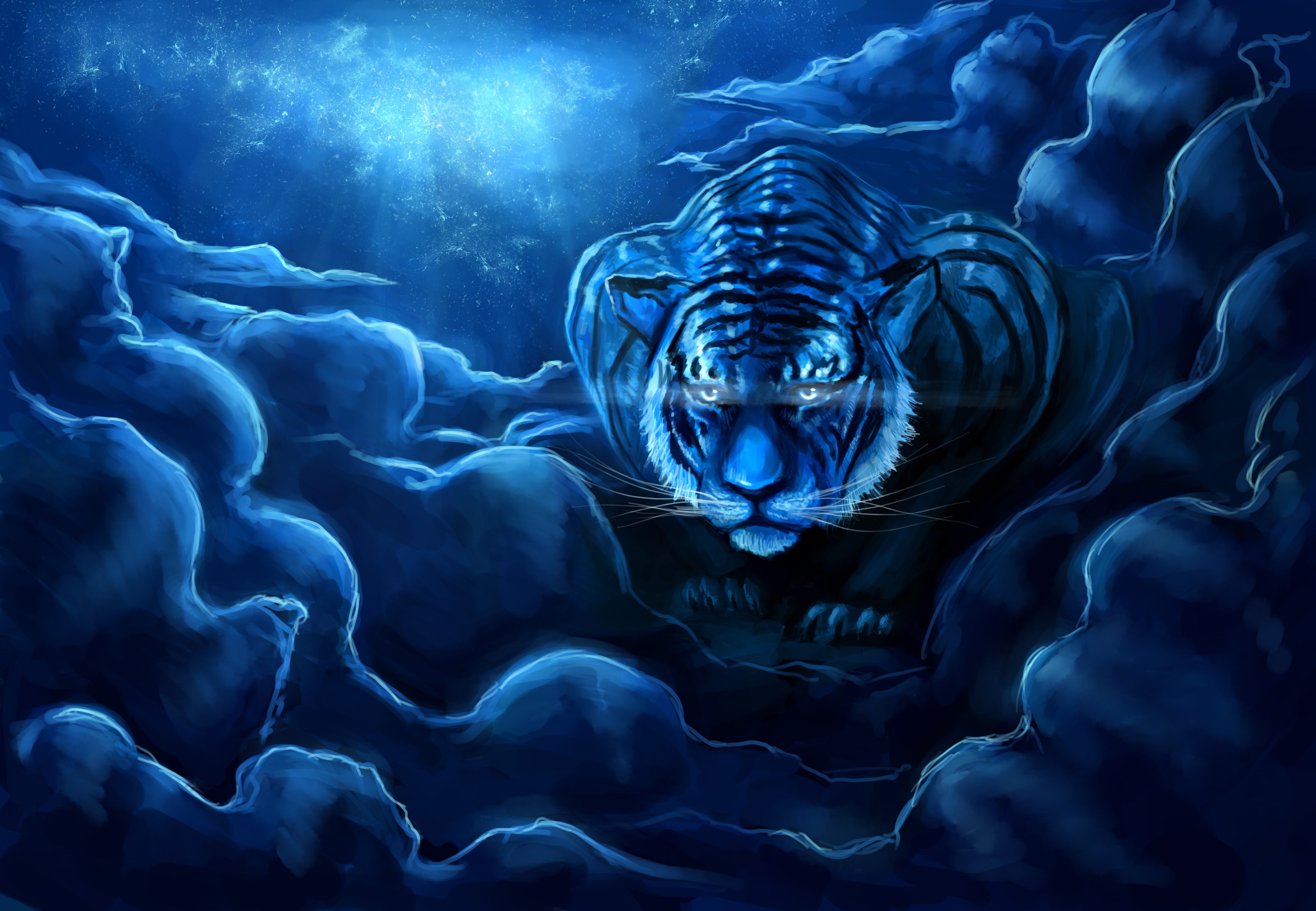Blue Tiger Wallpaper buy at the best price with delivery  uniqstiq
